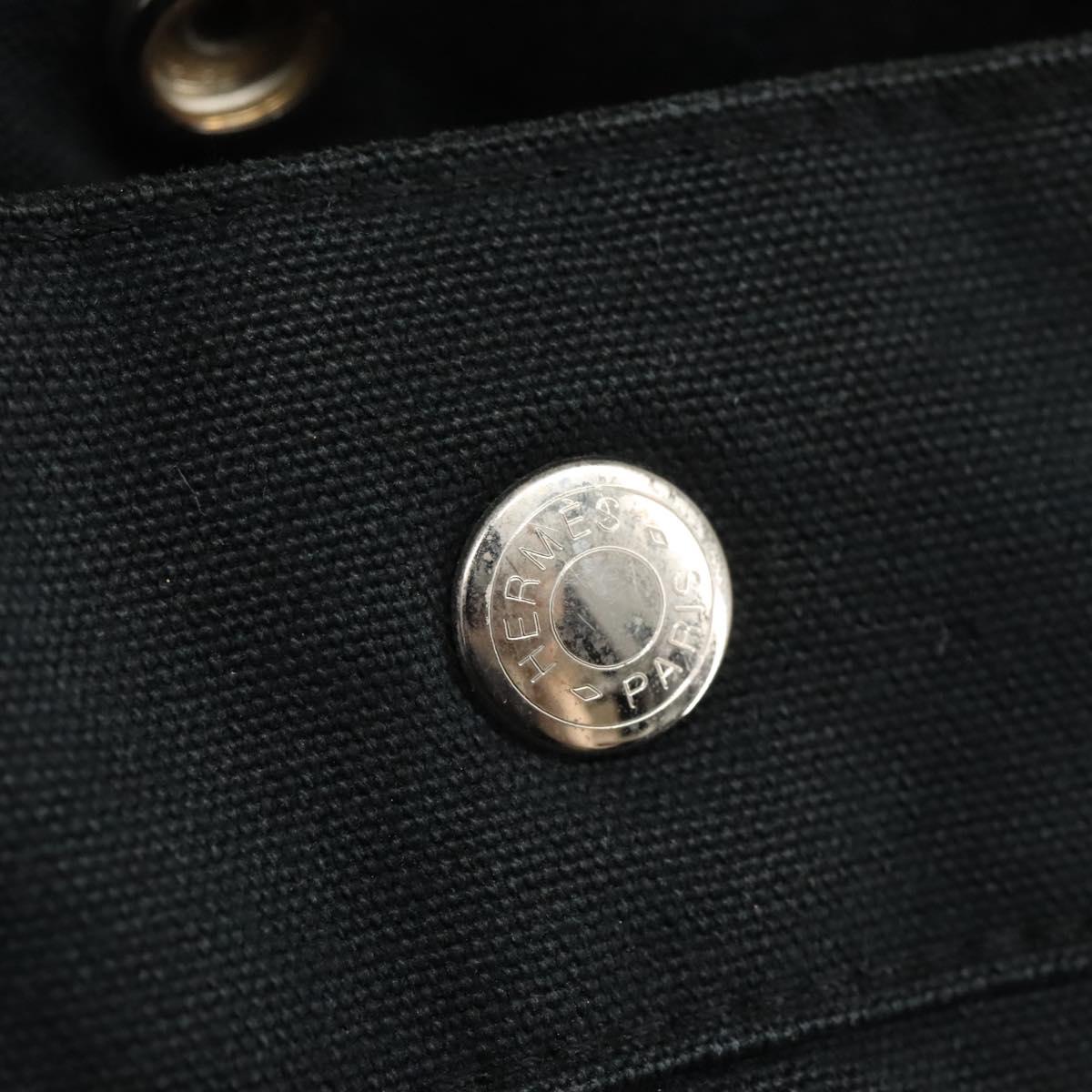 HERMES Fourre Tout MM Hand Bag Canvas Black Auth ep7392