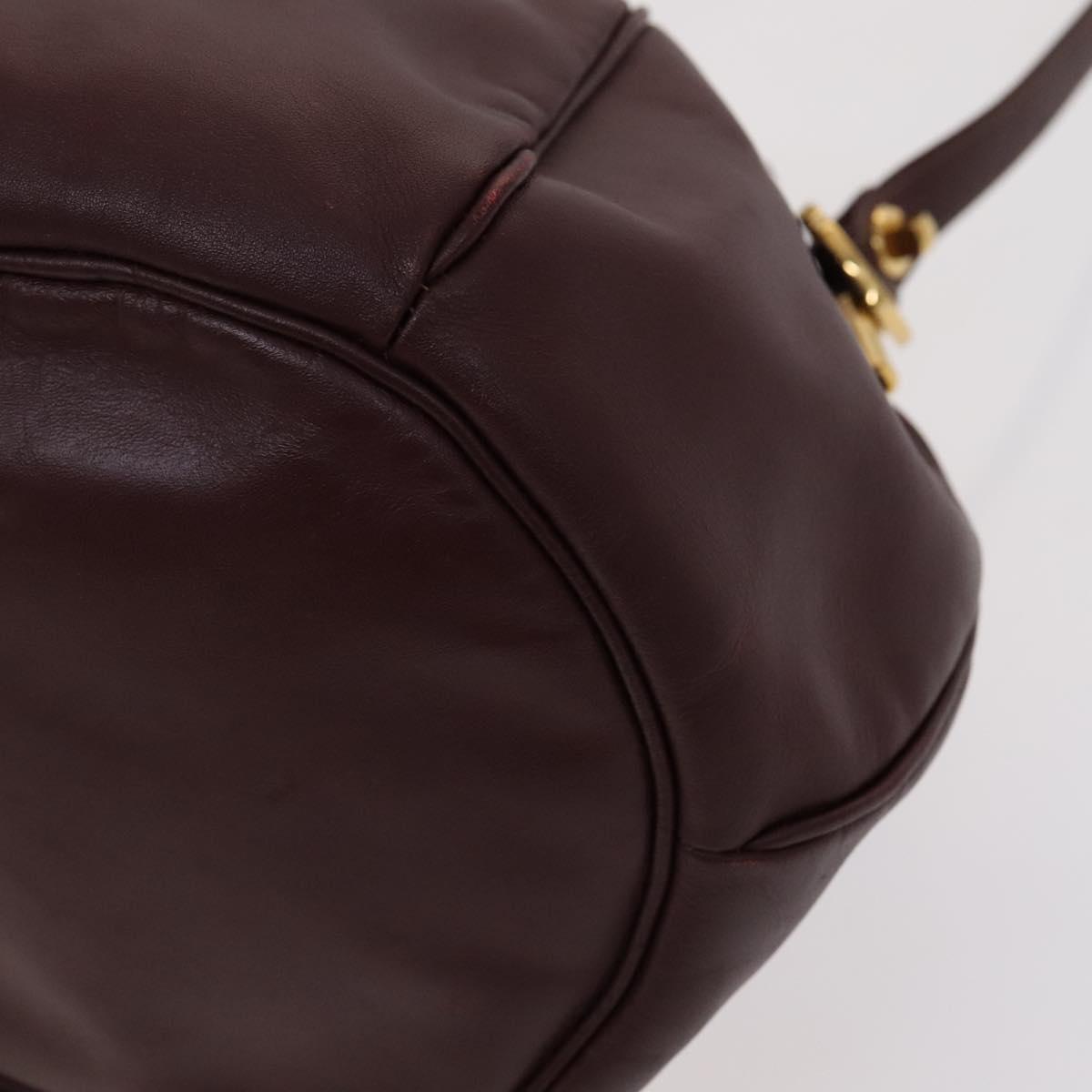 CARTIER Shoulder Bag Leather Red Auth ep7404