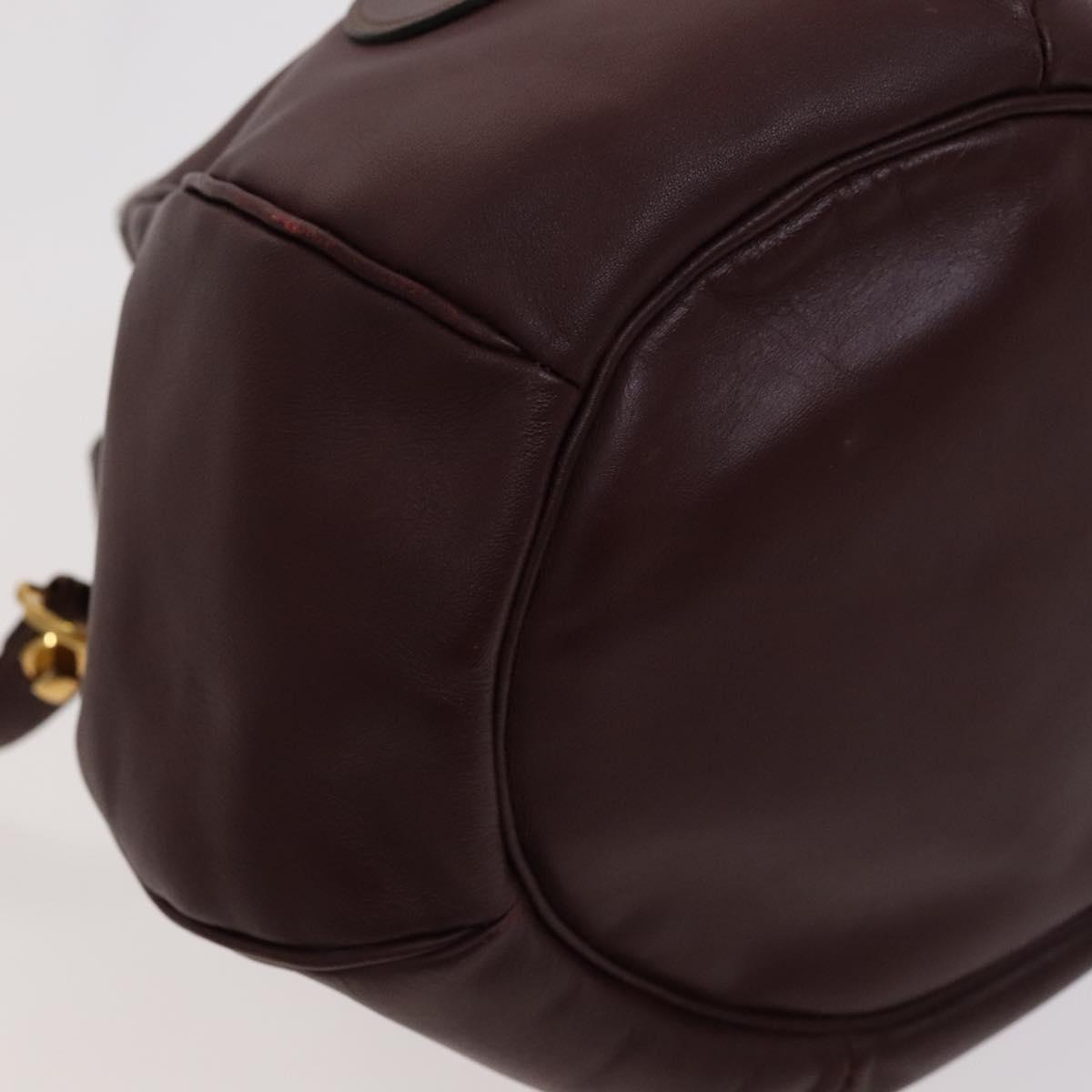 CARTIER Shoulder Bag Leather Red Auth ep7404