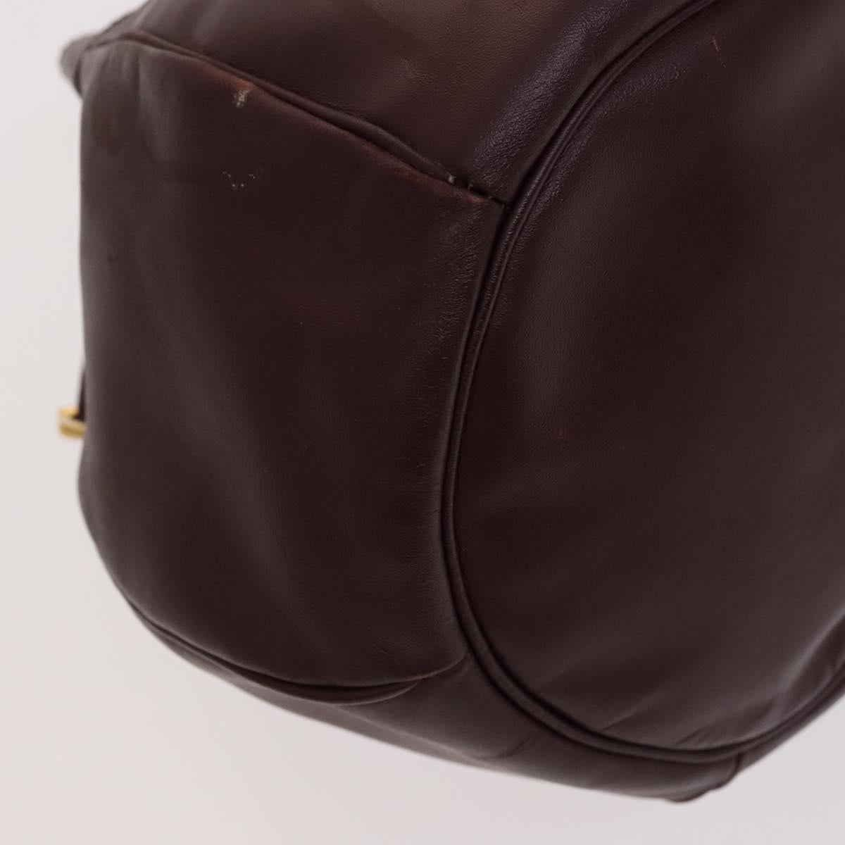 CARTIER Shoulder Bag Leather Red Auth ep7404