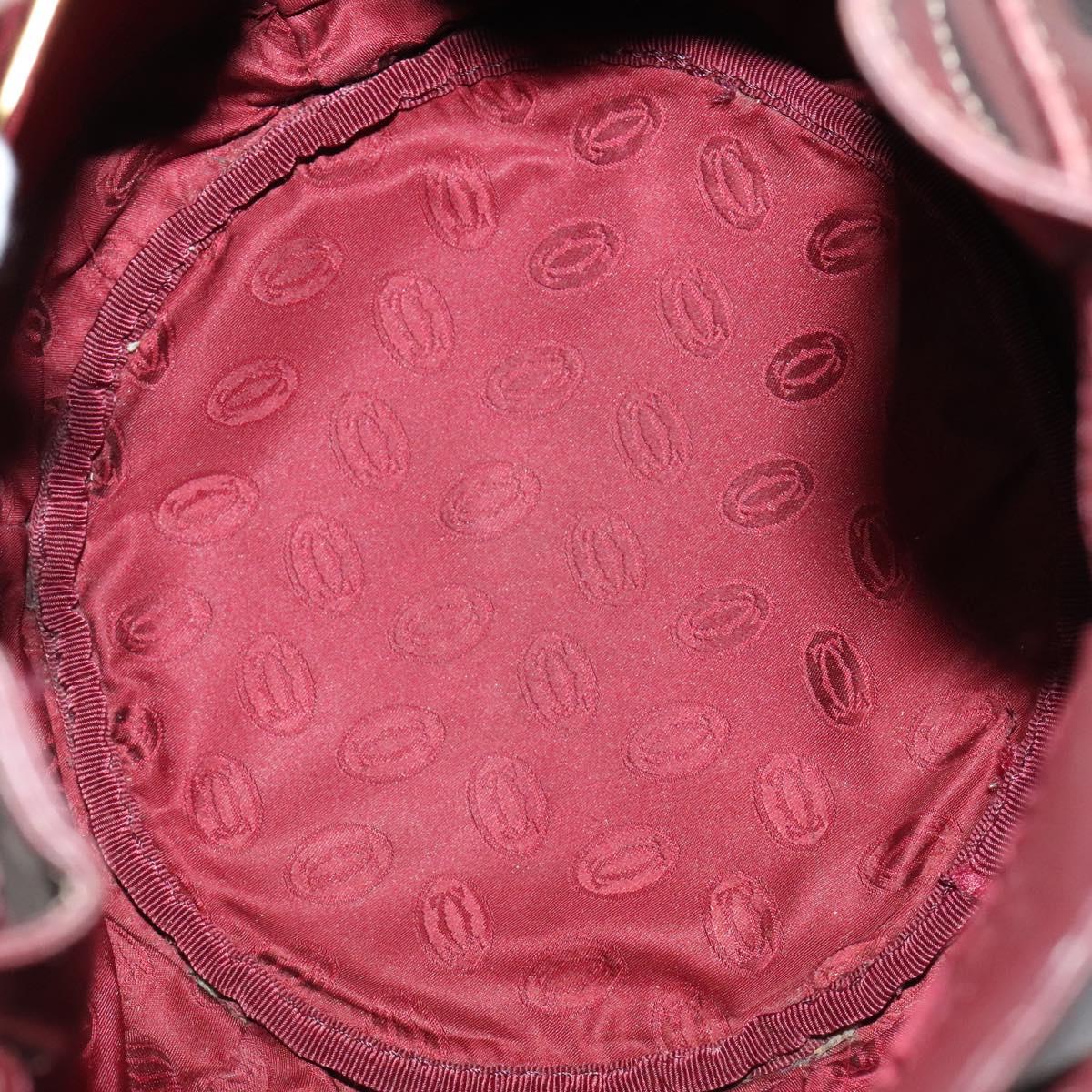 CARTIER Shoulder Bag Leather Red Auth ep7404