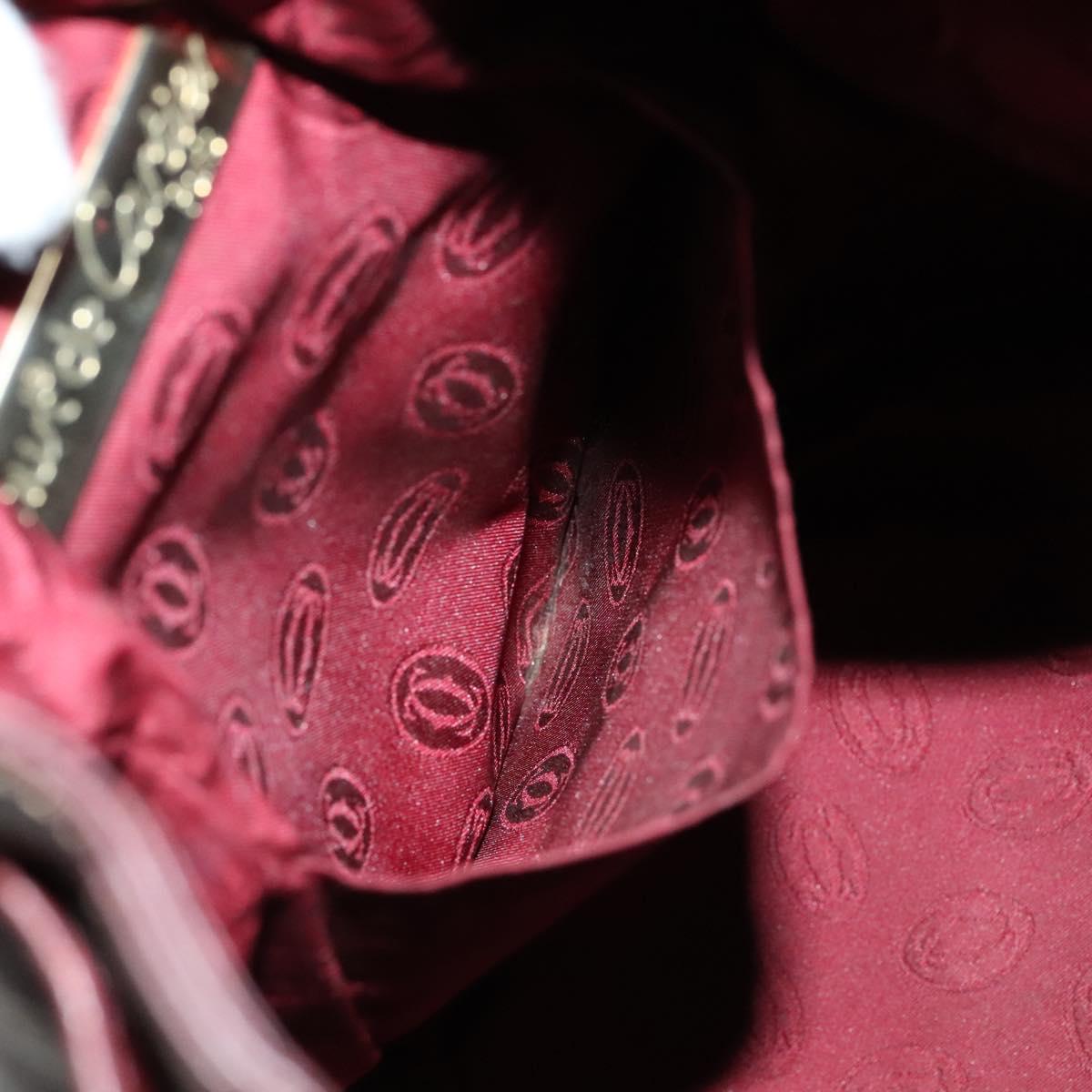 CARTIER Shoulder Bag Leather Red Auth ep7404