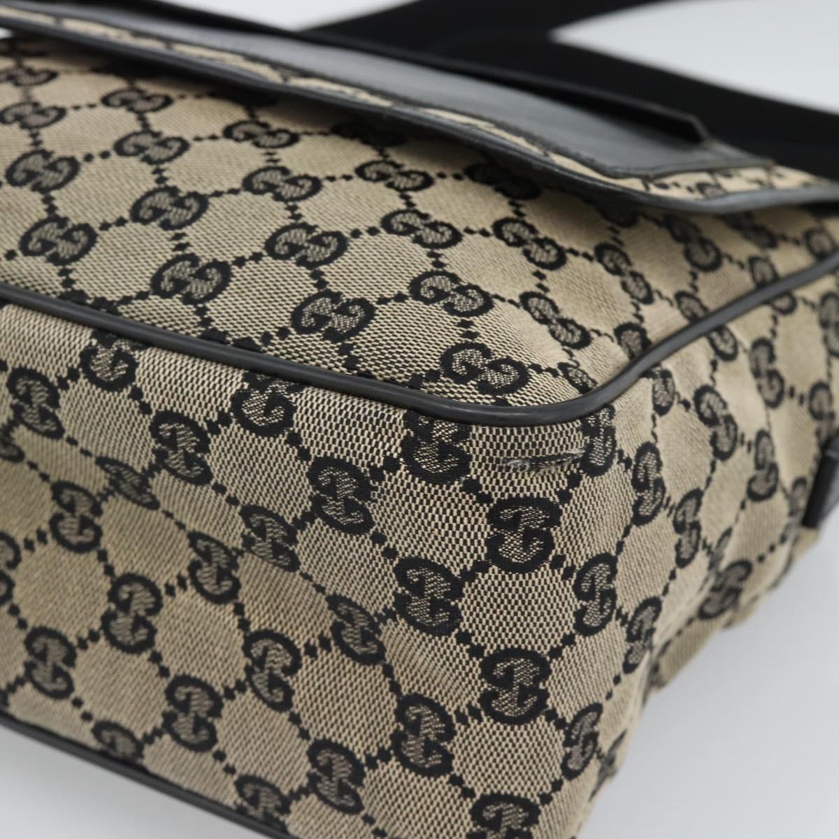 GUCCI GG Canvas Shoulder Bag Black 019 0375 Auth ep7418