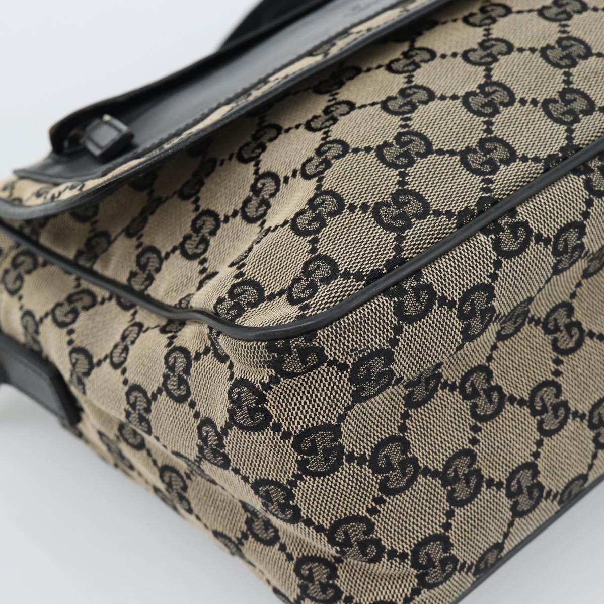 GUCCI GG Canvas Shoulder Bag Black 019 0375 Auth ep7418
