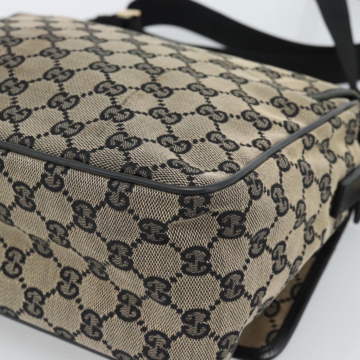 GUCCI GG Canvas Shoulder Bag Black 019 0375 Auth ep7418