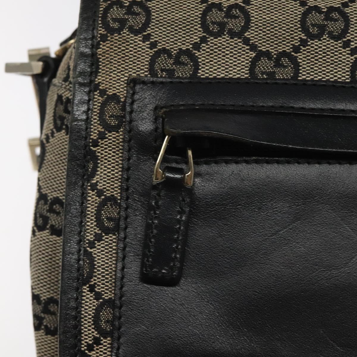 GUCCI GG Canvas Shoulder Bag Black 019 0375 Auth ep7418