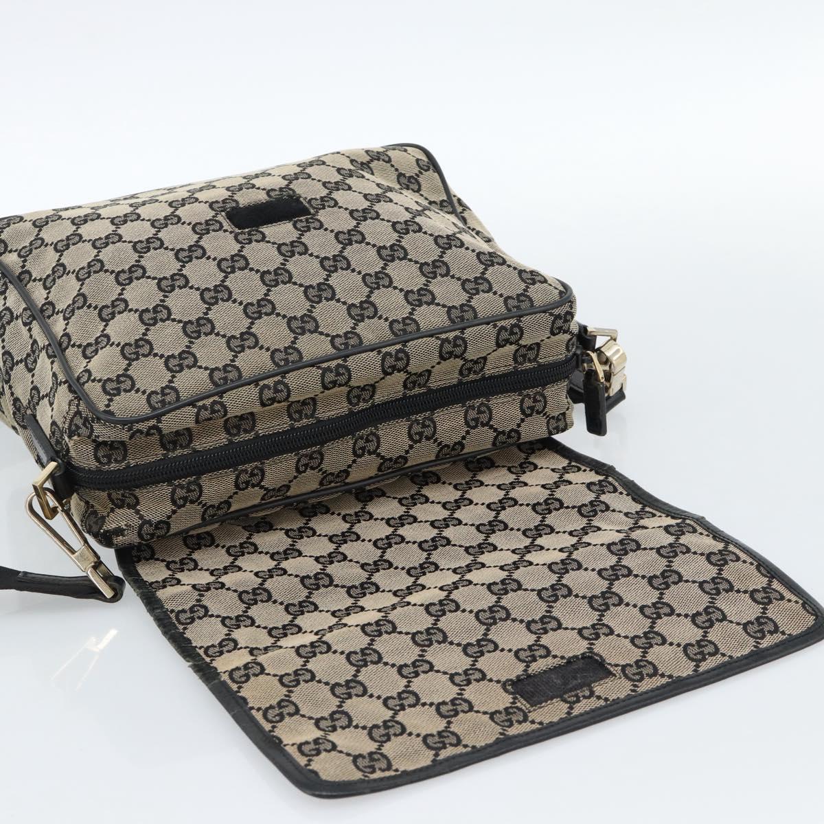 GUCCI GG Canvas Shoulder Bag Black 019 0375 Auth ep7418