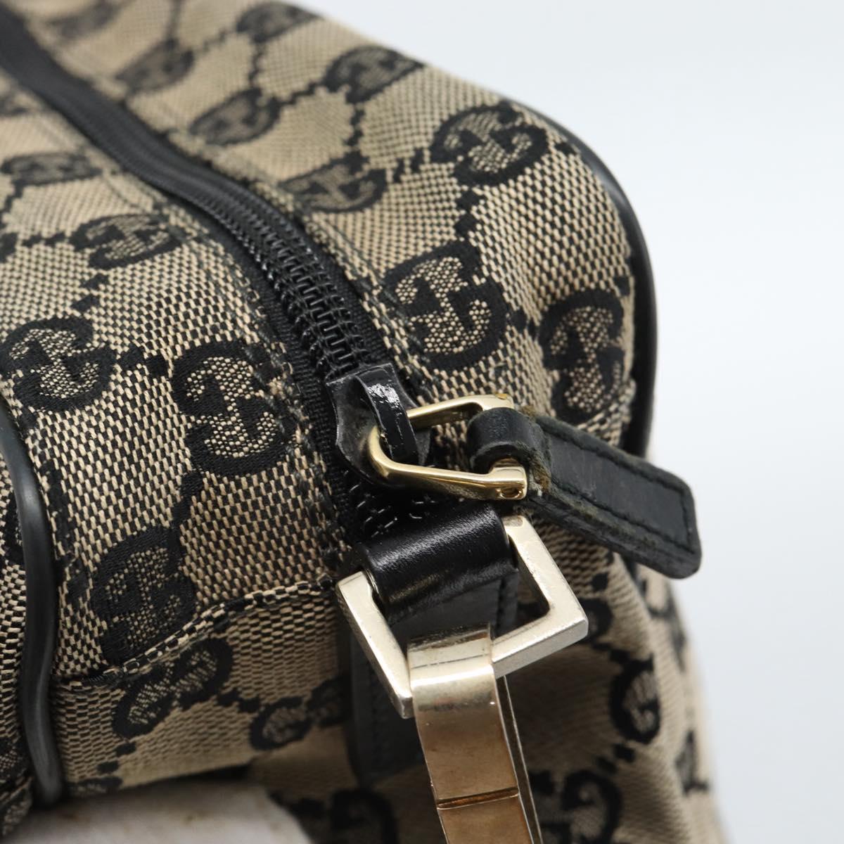 GUCCI GG Canvas Shoulder Bag Black 019 0375 Auth ep7418