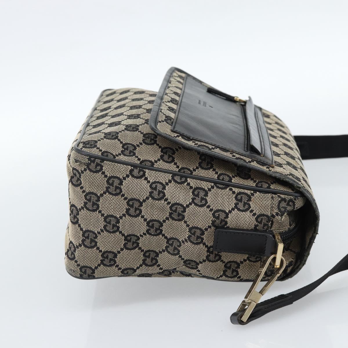 GUCCI GG Canvas Shoulder Bag Black 019 0375 Auth ep7418