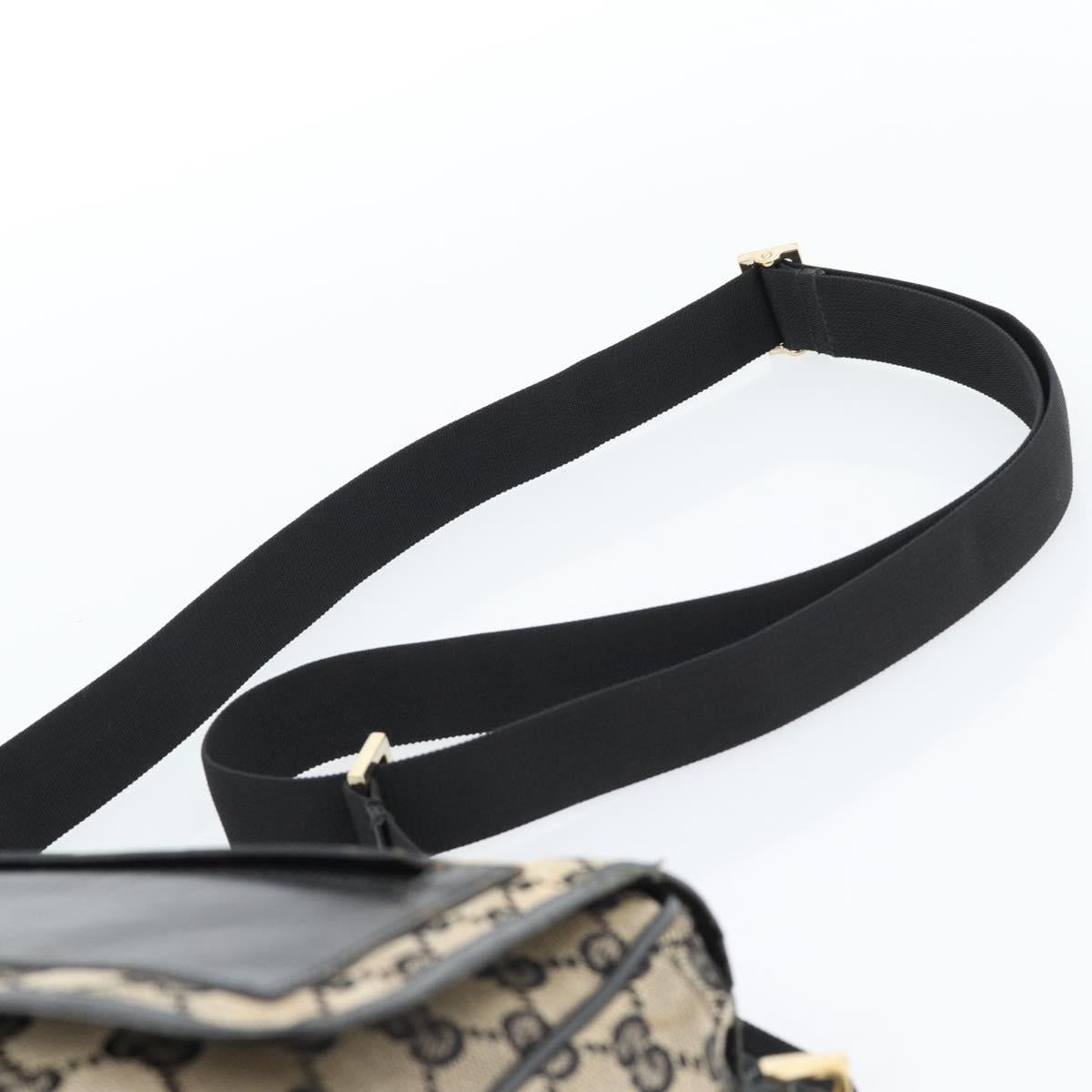GUCCI GG Canvas Shoulder Bag Black 019 0375 Auth ep7418