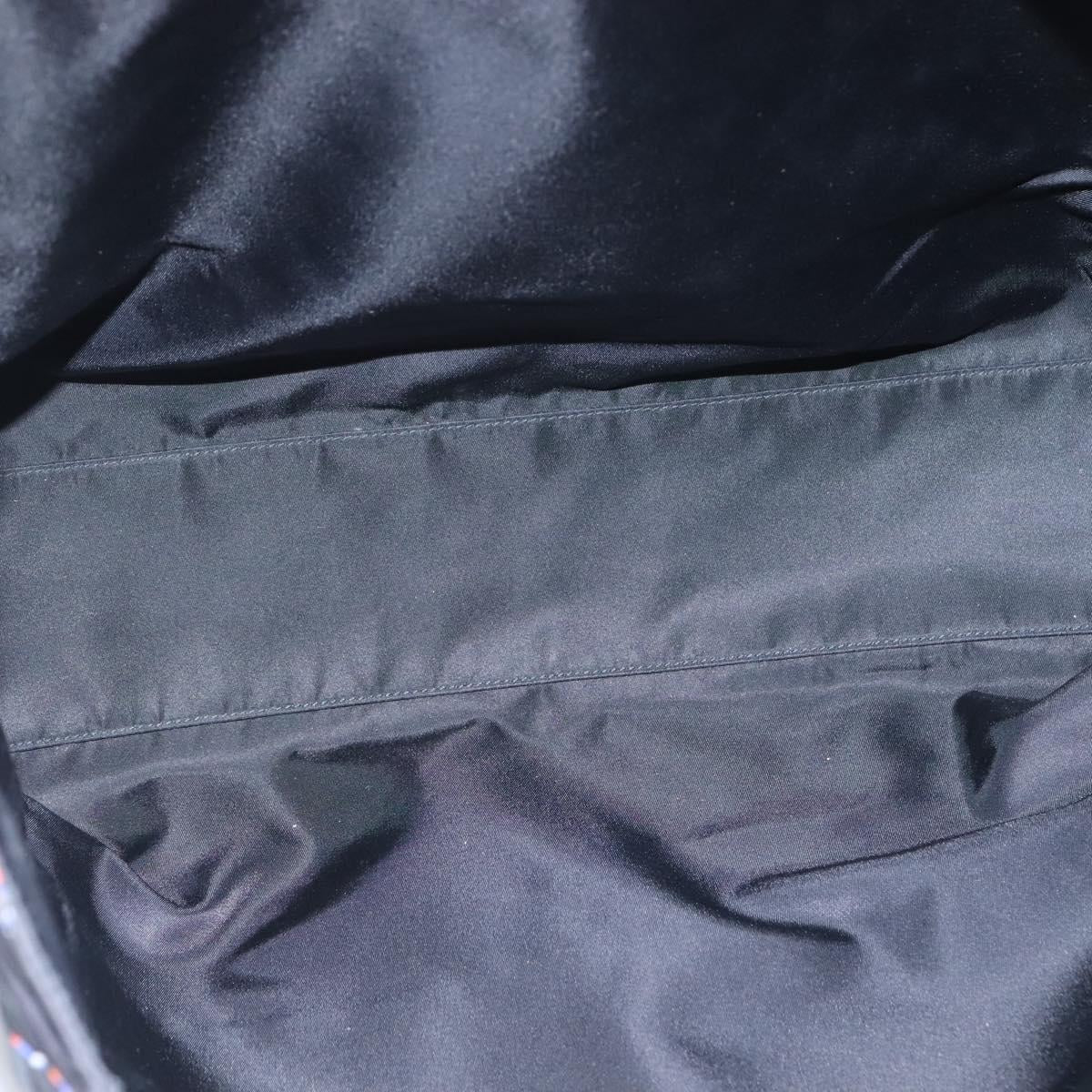 PRADA Tote Bag Nylon Black Silver Auth ep7424