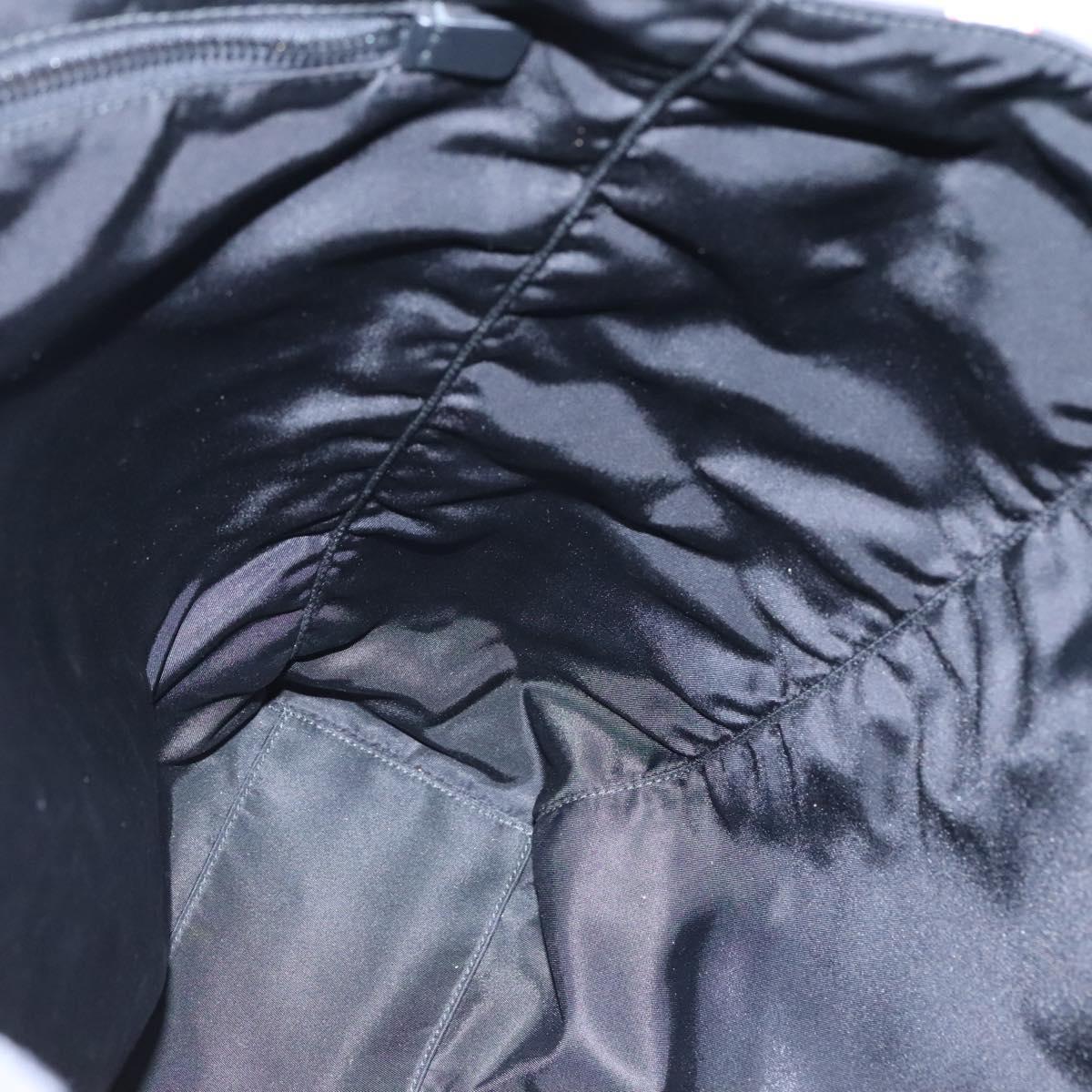 PRADA Tote Bag Nylon Black Silver Auth ep7424