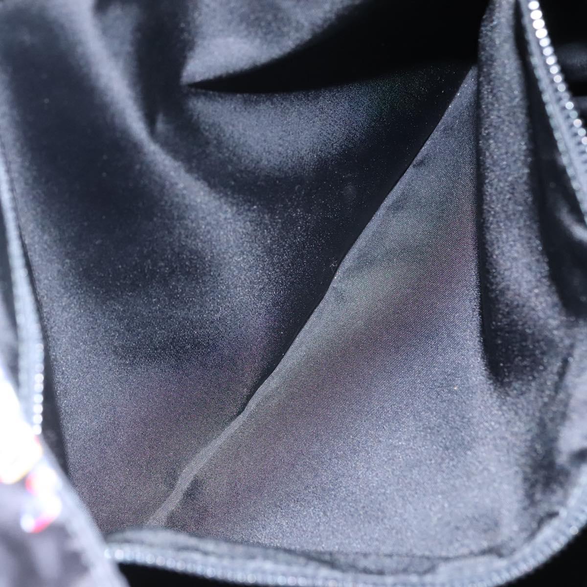 PRADA Tote Bag Nylon Black Silver Auth ep7424