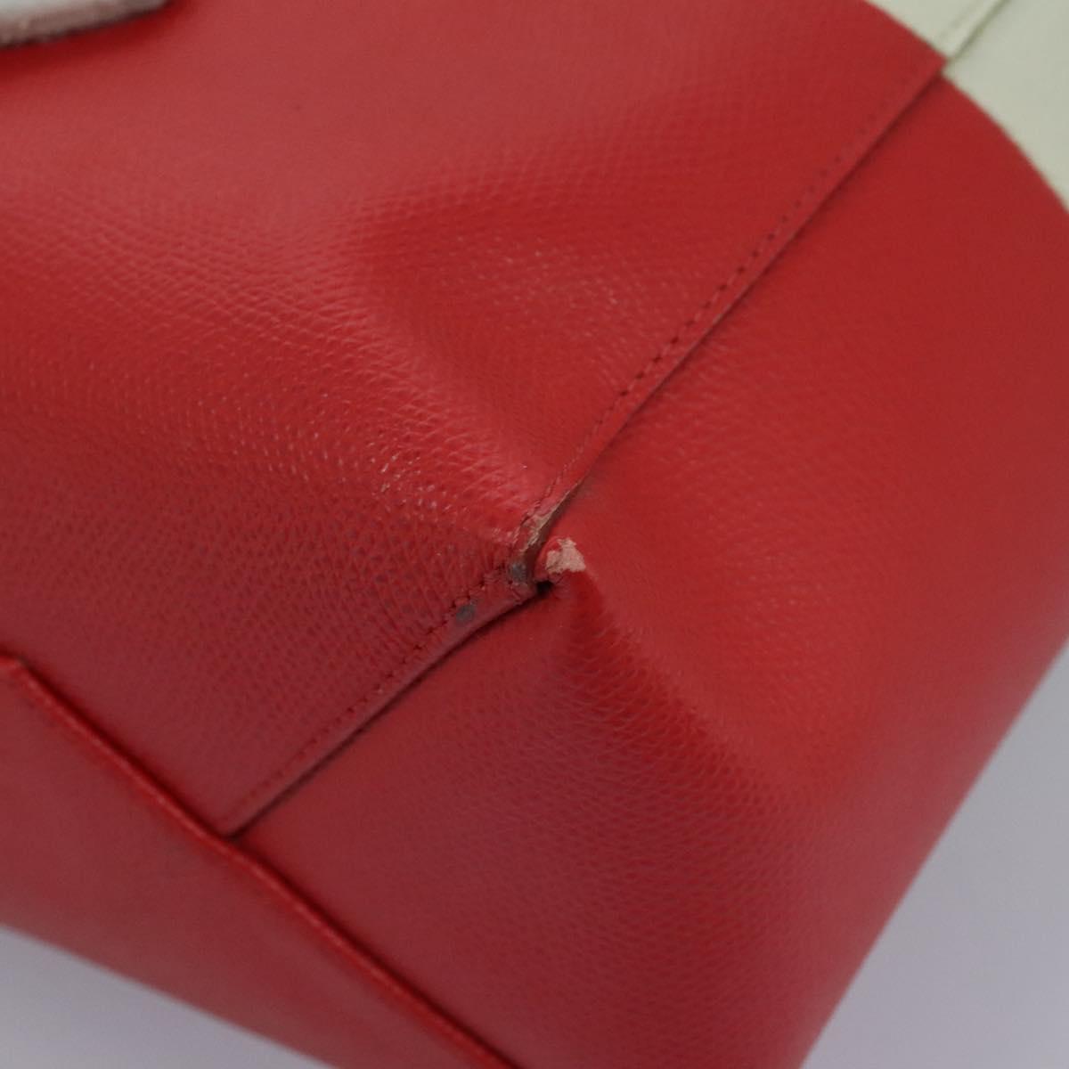 CELINE Tote Bag Leather 2way Red Auth ep7482