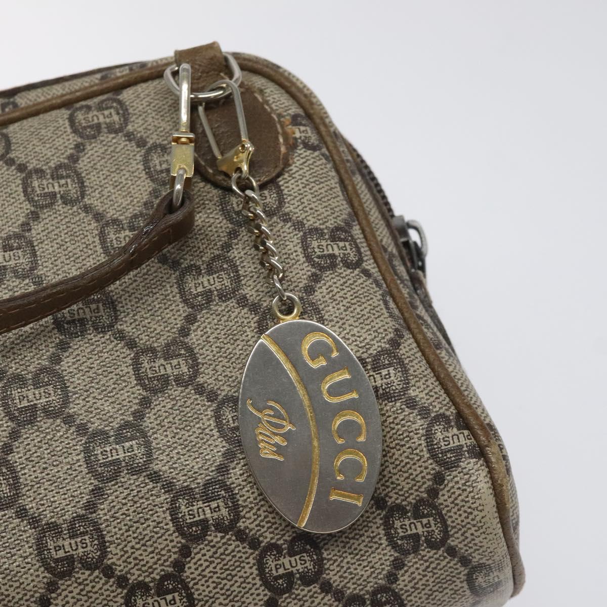 GUCCI GG Plus Supreme Shoulder Bag PVC Leather Beige Auth ep7483