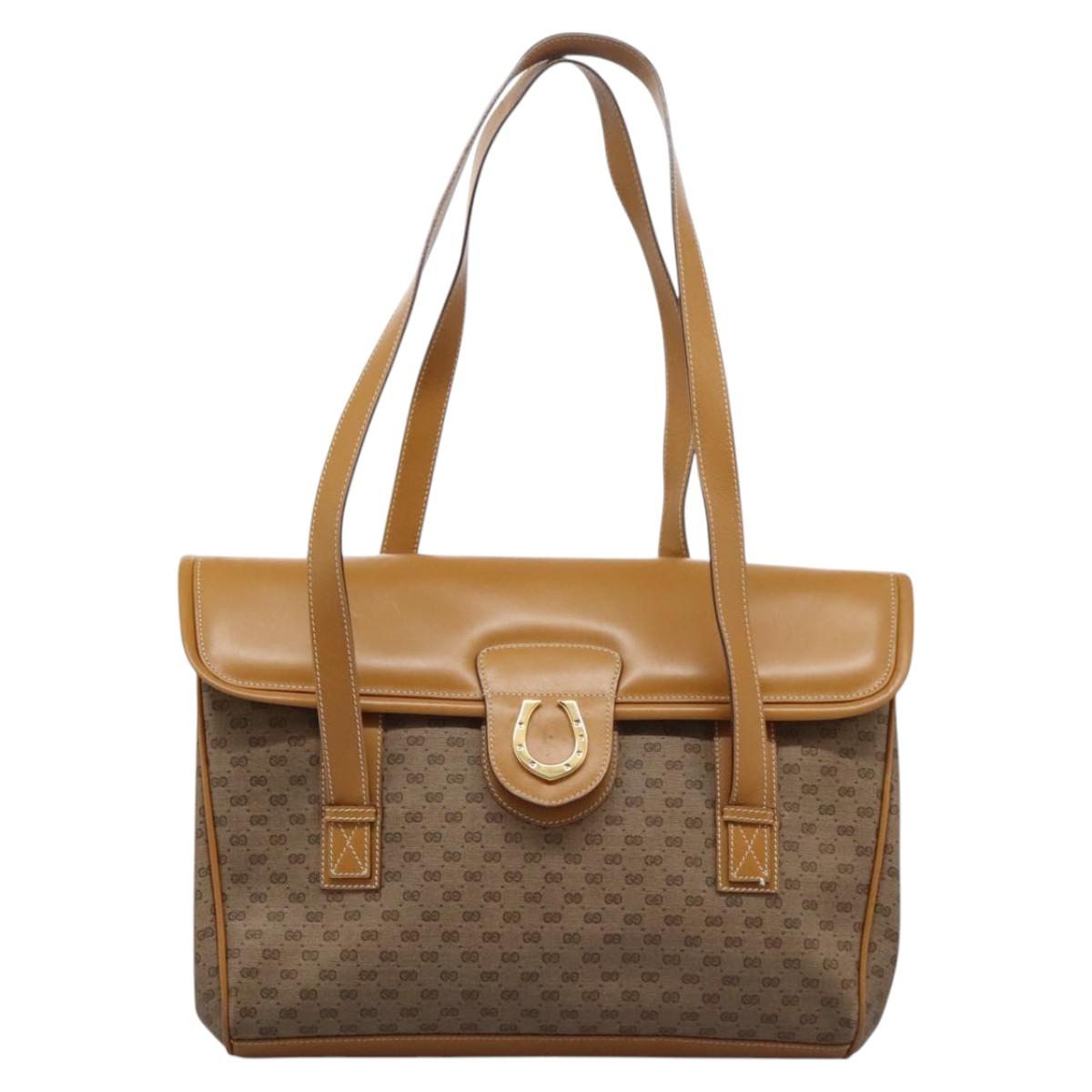GUCCI Micro GG Supreme Shoulder Bag PVC Beige Gold 001 115 1199 Auth ep7488