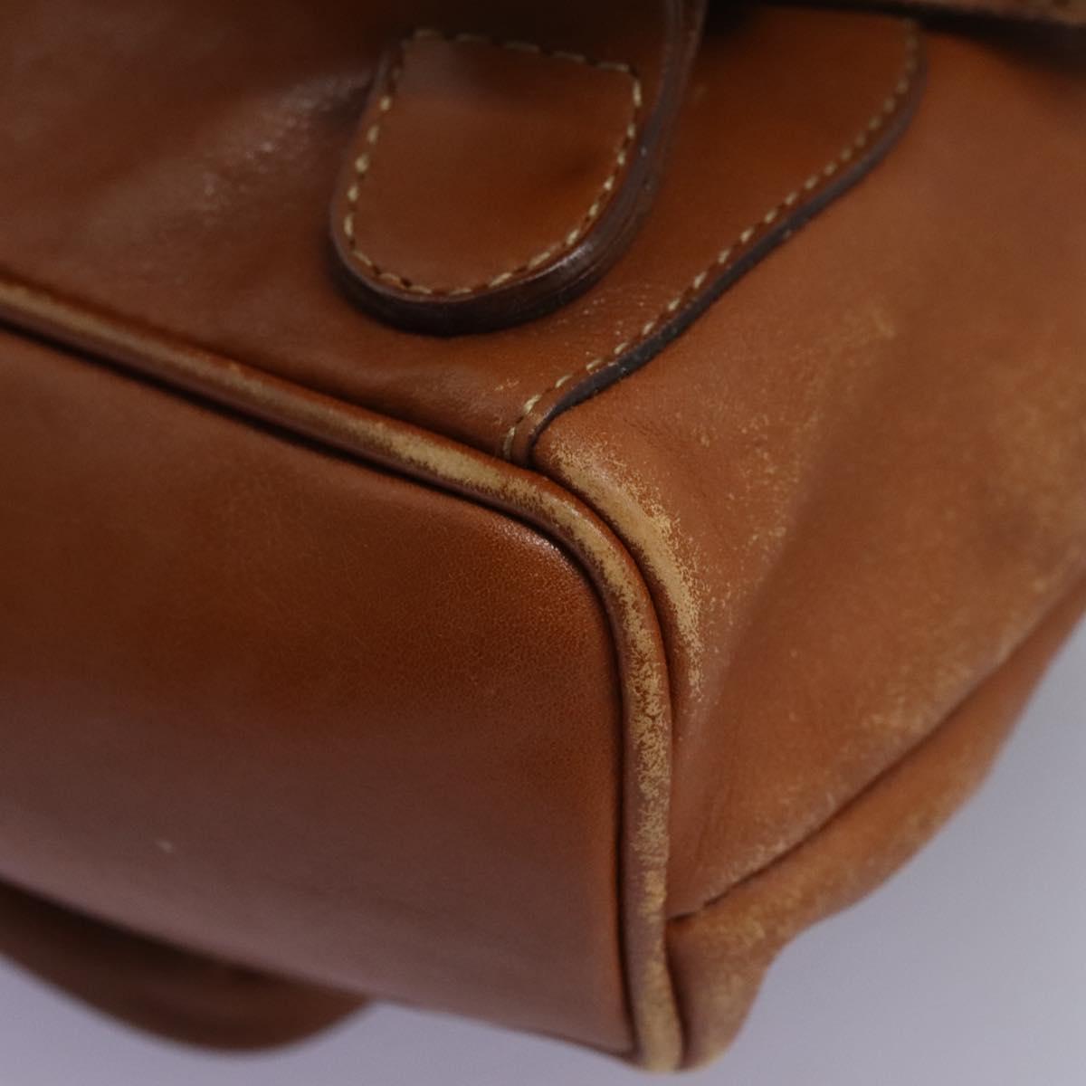 GUCCI Bamboo Backpack Leather Brown Gold 003 2058 0030 Auth ep7524