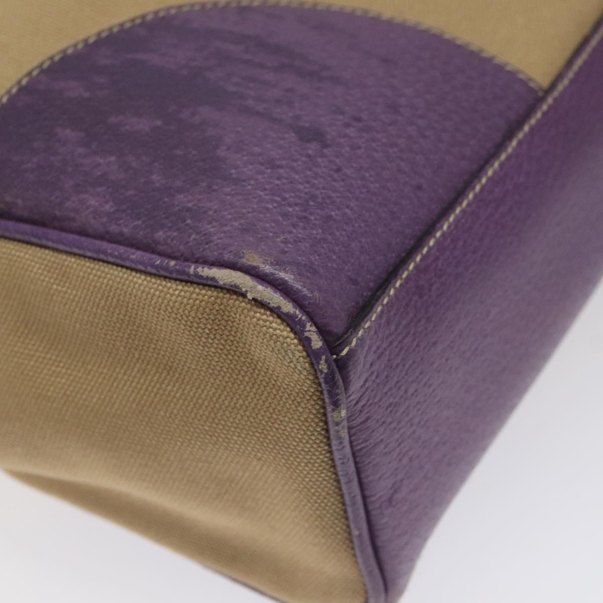 PRADA Tote Bag Canvas Beige Auth ep7542