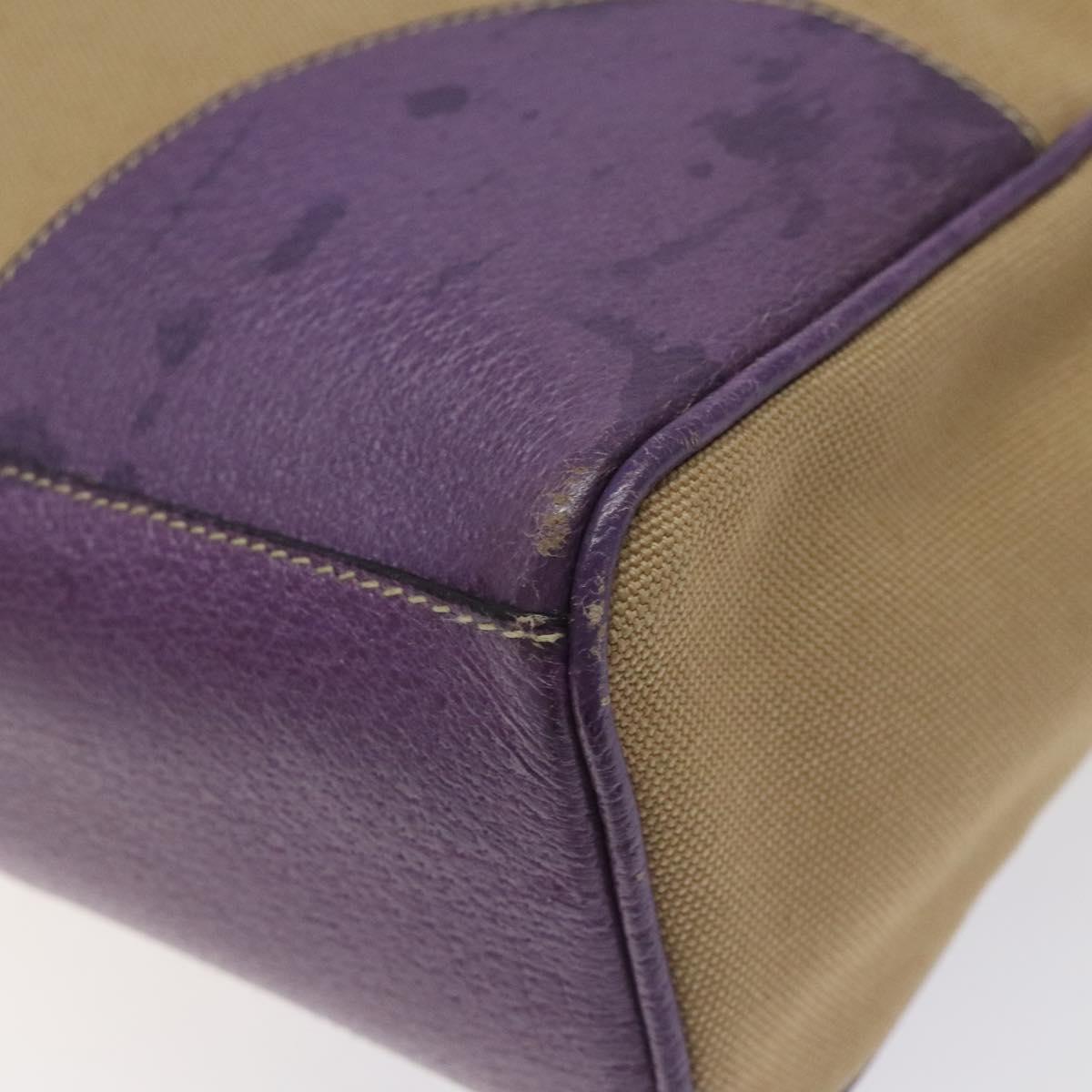 PRADA Tote Bag Canvas Beige Auth ep7542