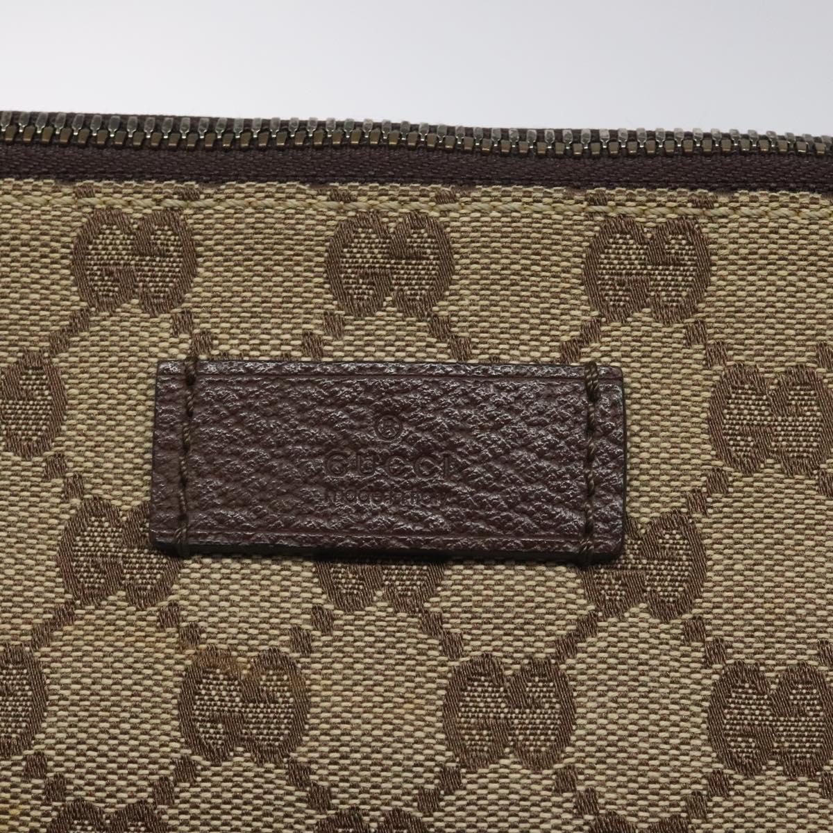 GUCCI GG Canvas Shoulder Bag Beige Silver 110054 Auth ep7544