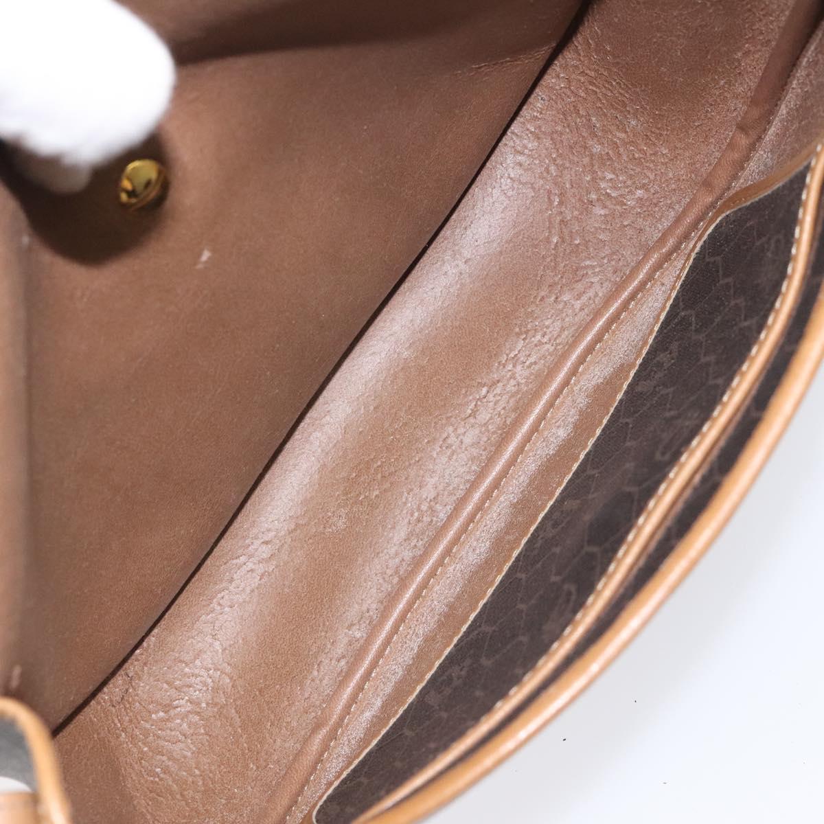 Christian Dior Honeycomb Canvas Chain Shoulder Bag PVC Black gold Auth ep7550