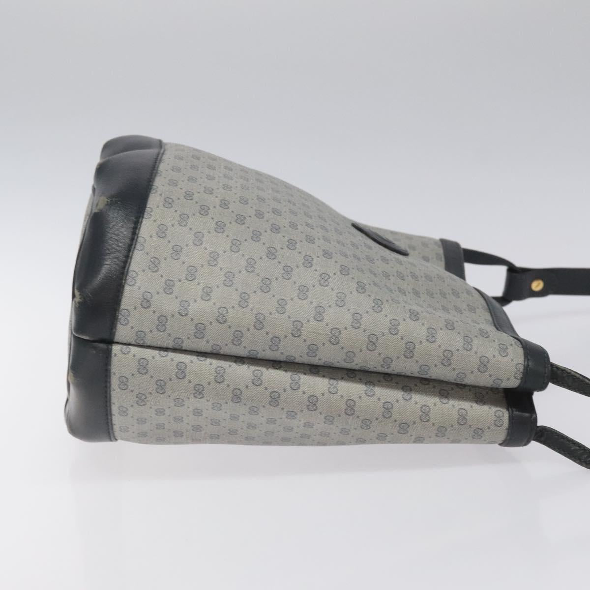 GUCCI Micro GG Supreme Shoulder Bag PVC Navy Gold Auth ep7561