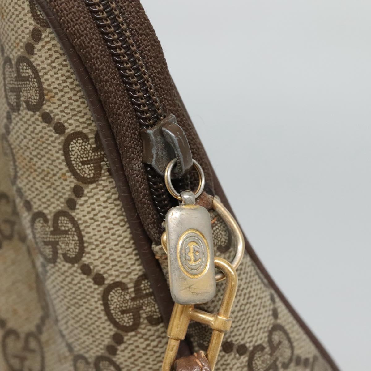 GUCCI GG Supreme Shoulder Bag PVC Beige Brown gold 97 02 068 Auth ep7562