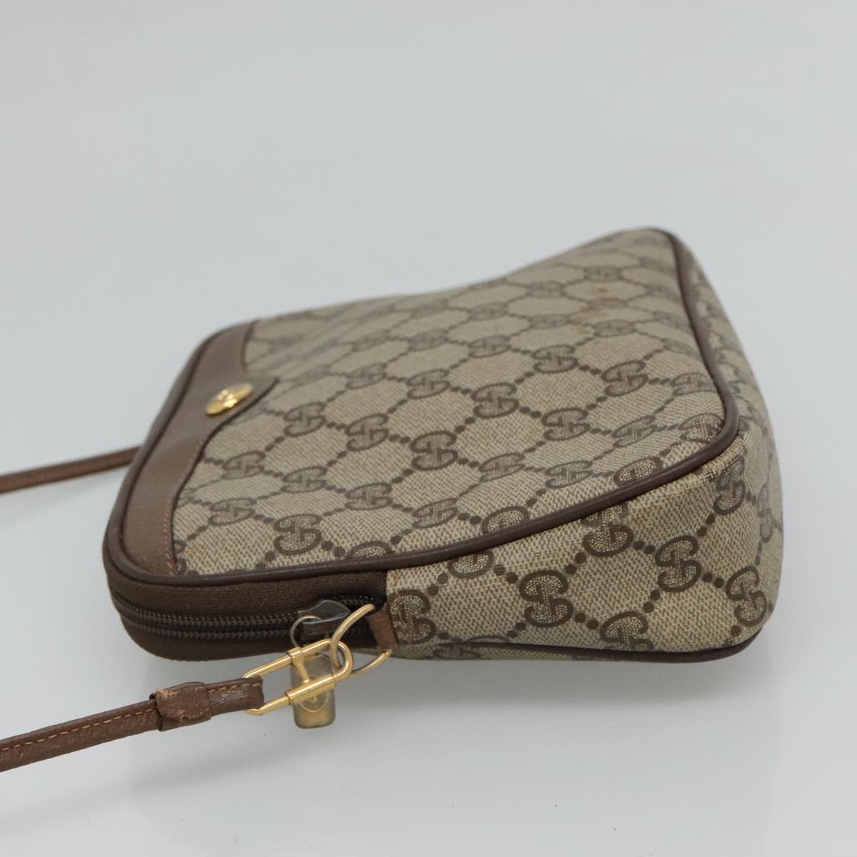 GUCCI GG Supreme Shoulder Bag PVC Beige Brown gold 97 02 068 Auth ep7562