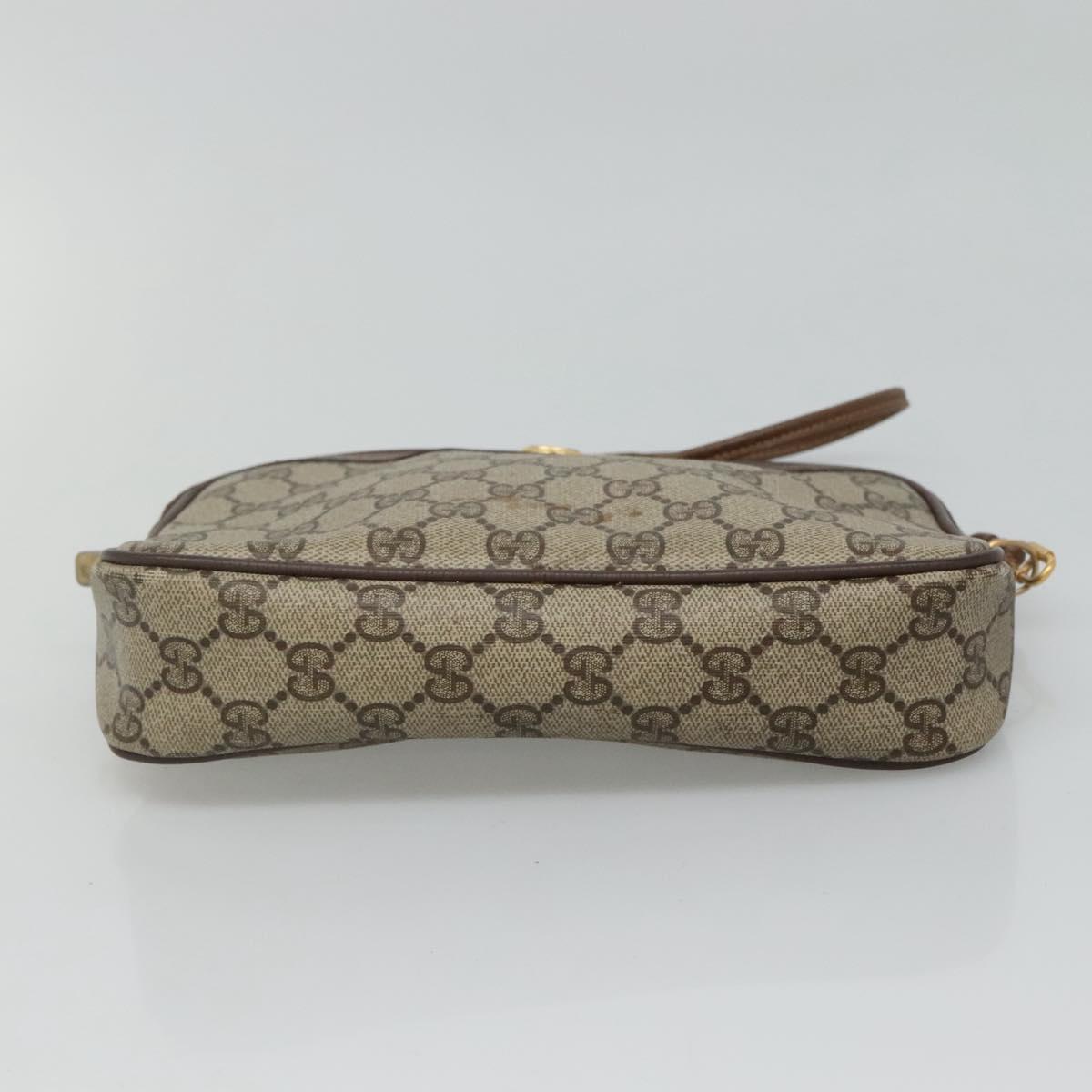 GUCCI GG Supreme Shoulder Bag PVC Beige Brown gold 97 02 068 Auth ep7562