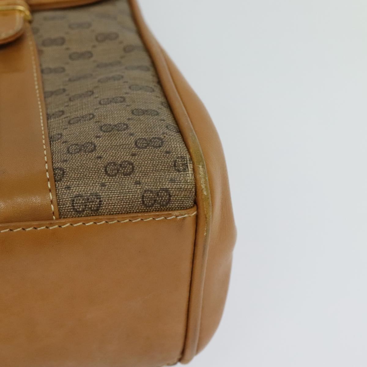 GUCCI Micro GG Supreme Hand Bag PVC Leather Beige Gold 000 984 4857 Auth ep7571