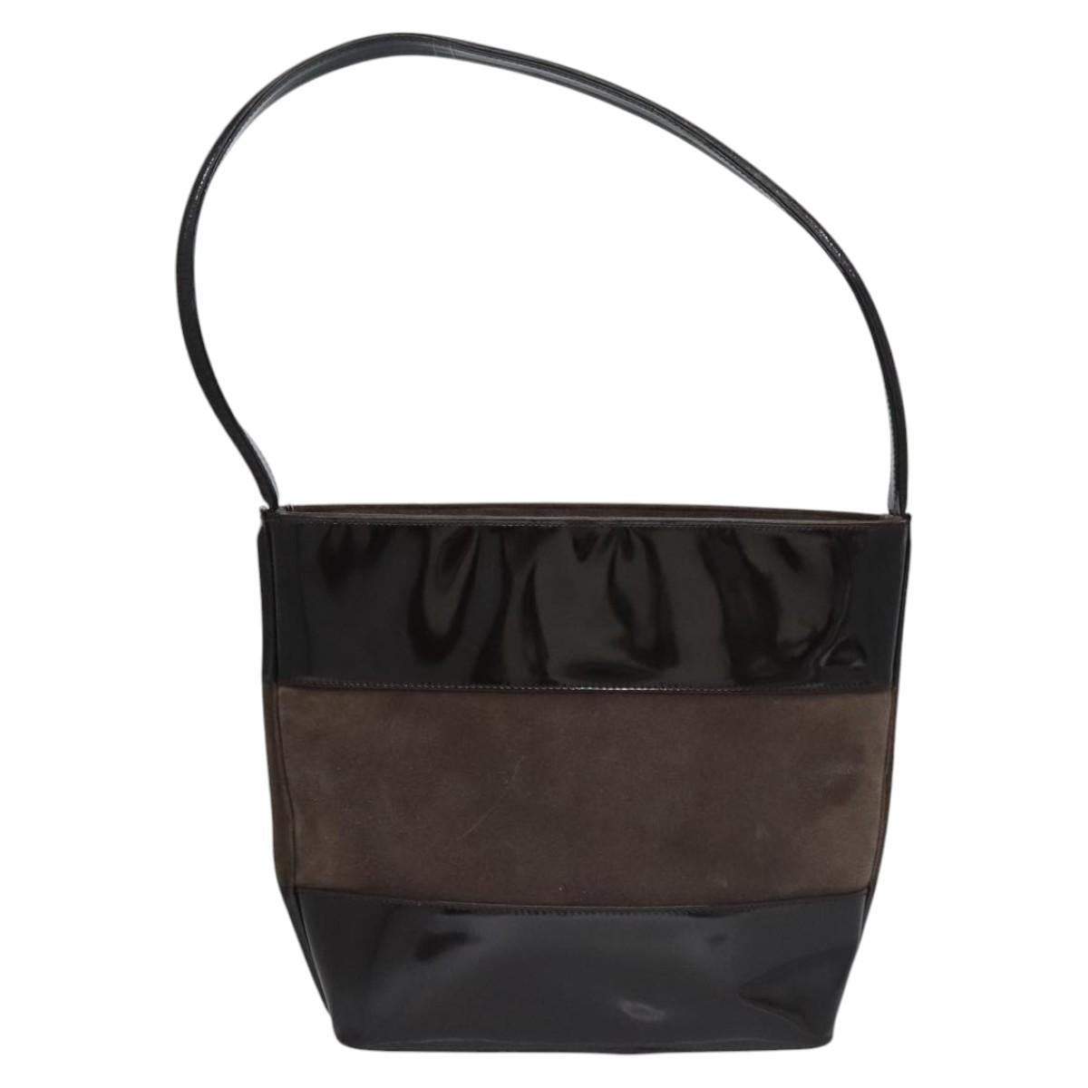 GUCCI Shoulder Bag Suede Leather Brown Dark Silver 000 1013 0555 Auth ep7576