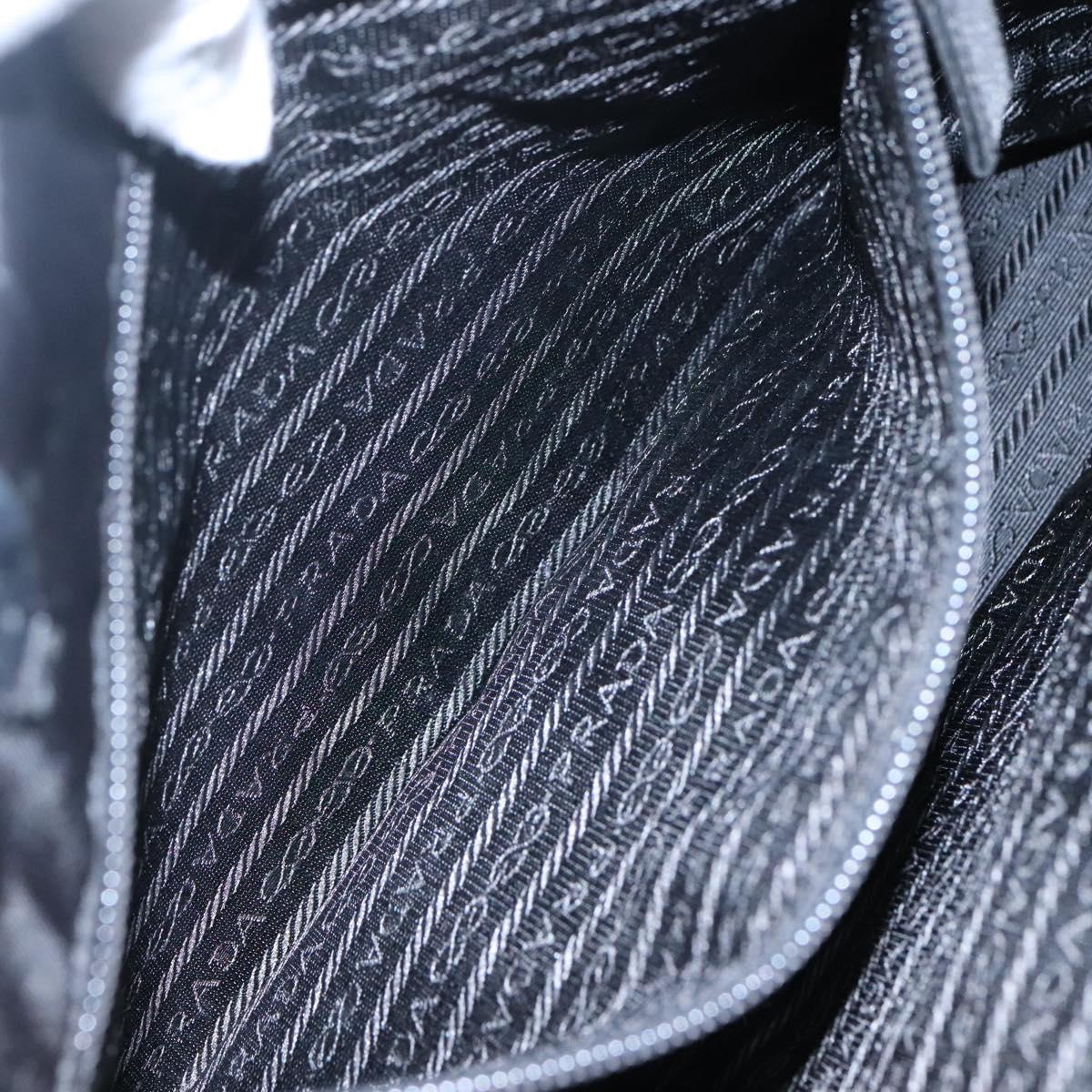 PRADA Tote Bag Nylon Plastic Gray Black Auth ep7577