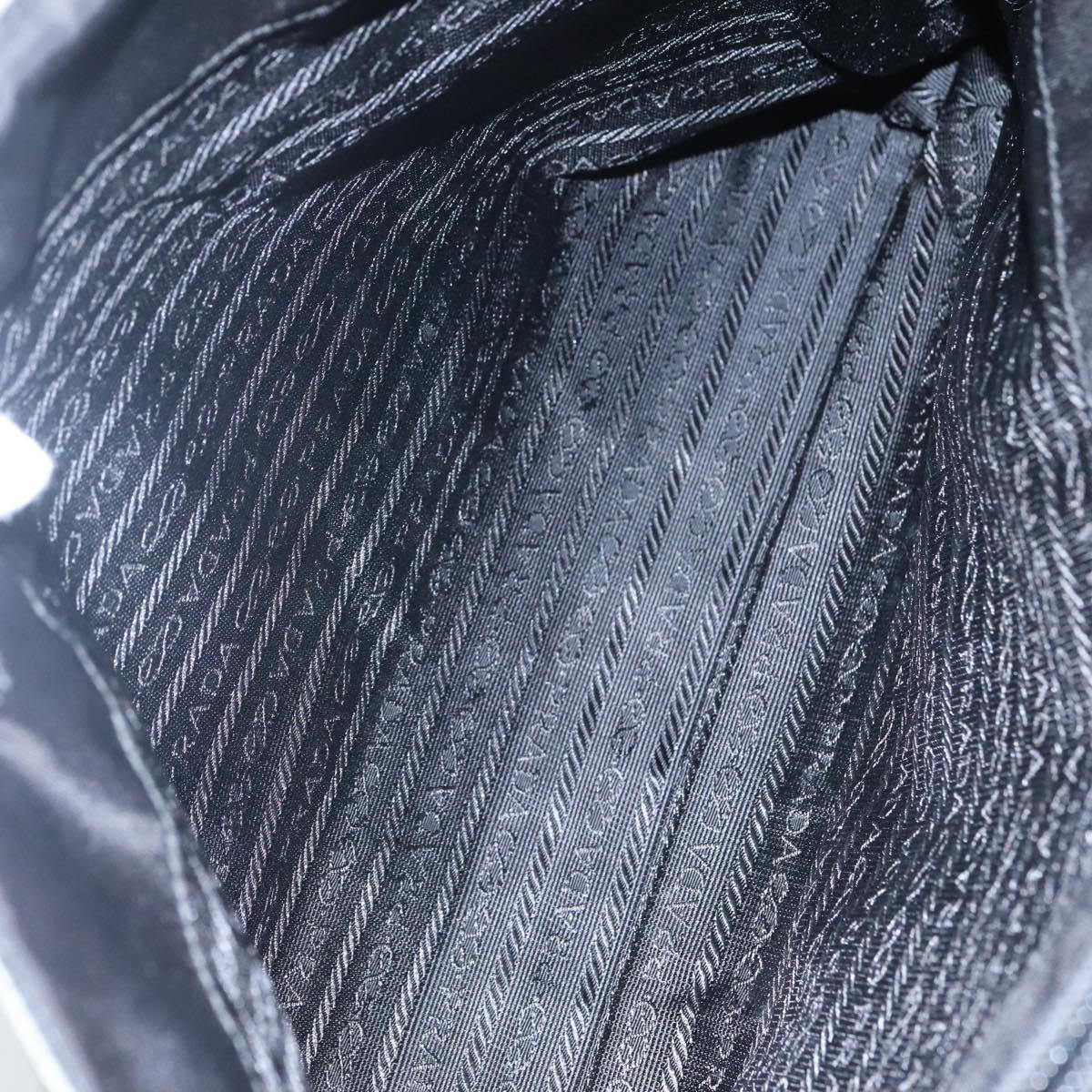 PRADA Tote Bag Nylon Plastic Gray Black Auth ep7577