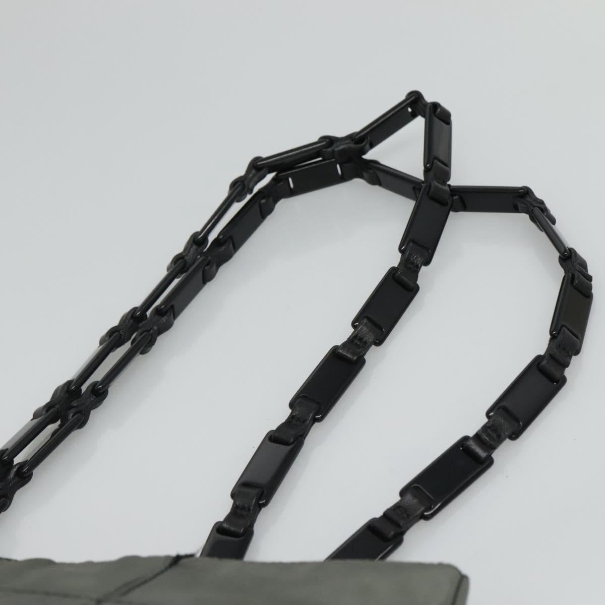 PRADA Tote Bag Nylon Plastic Gray Black Auth ep7577