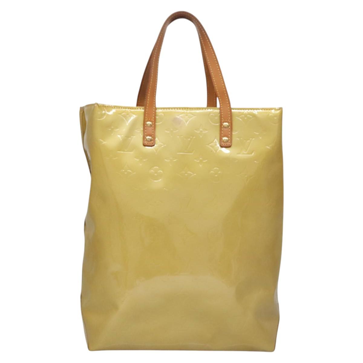 LOUIS VUITTON Monogram Vernis Reade MM Hand Bag Beige M91141 LV Auth ep7589