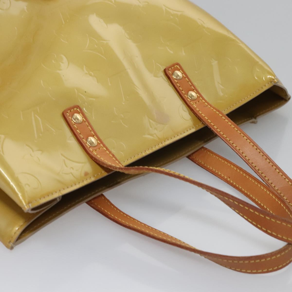 LOUIS VUITTON Monogram Vernis Reade MM Hand Bag Beige M91141 LV Auth ep7589
