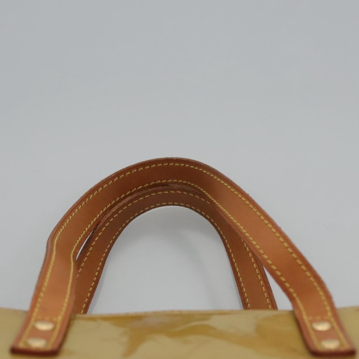 LOUIS VUITTON Monogram Vernis Reade MM Hand Bag Beige M91141 LV Auth ep7589