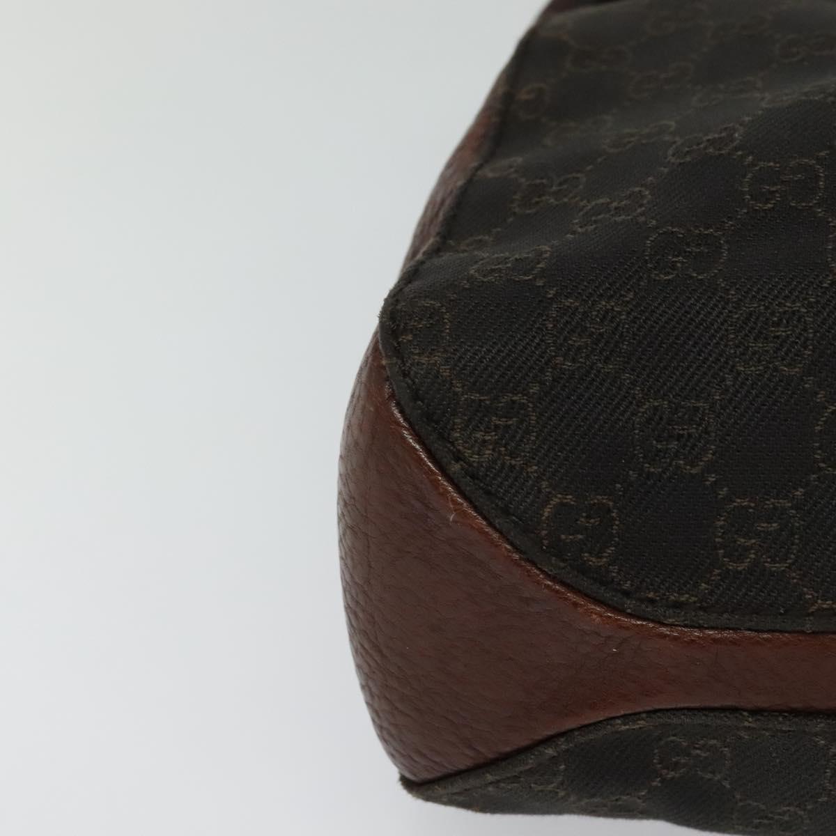 GUCCI GG Canvas Tote Bag Brown Silver 101971 Auth ep7608