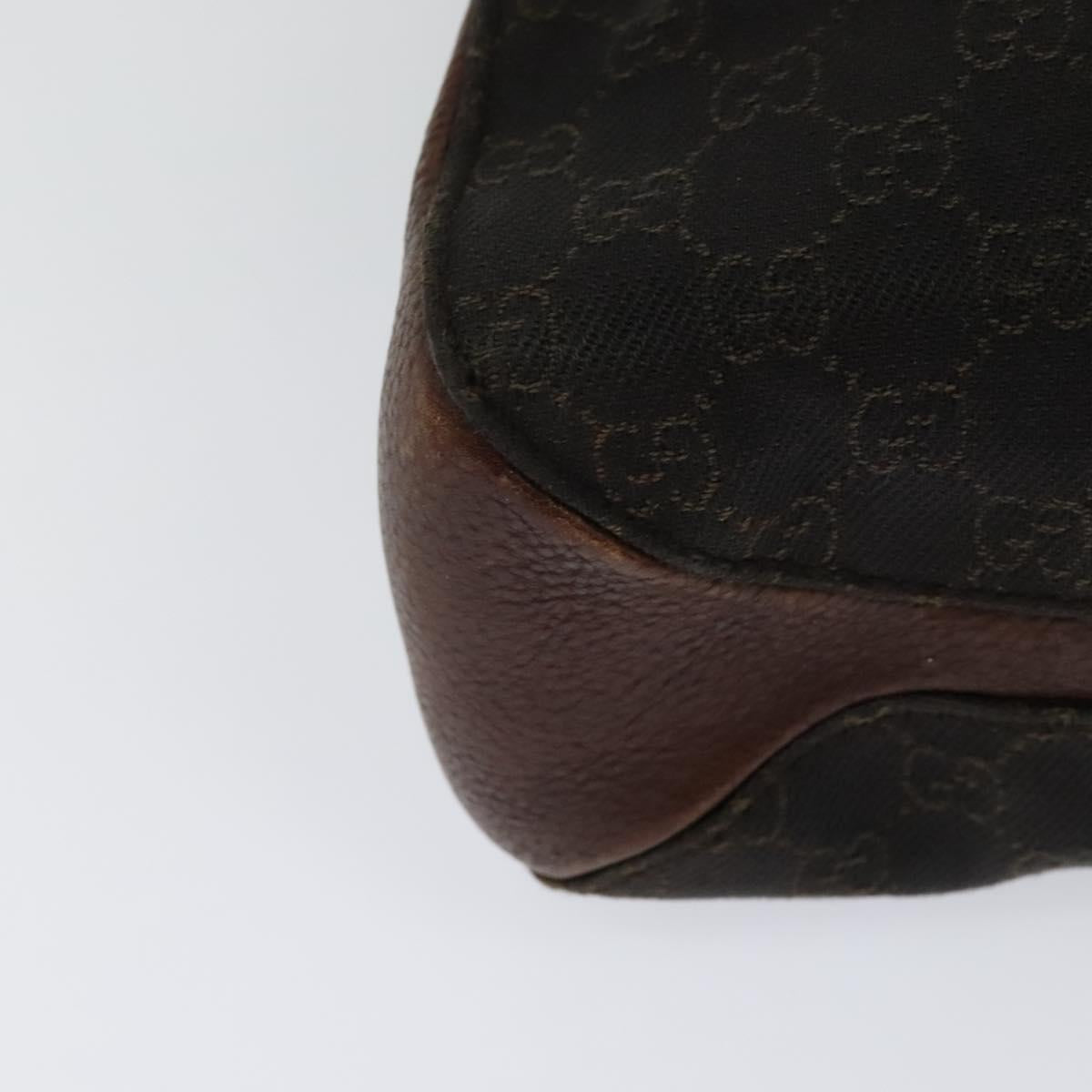GUCCI GG Canvas Tote Bag Brown Silver 101971 Auth ep7608