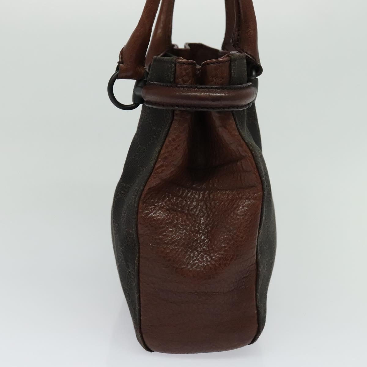 GUCCI GG Canvas Tote Bag Brown Silver 101971 Auth ep7608
