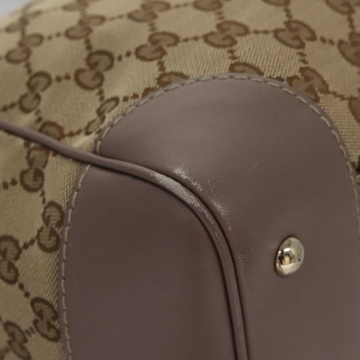 GUCCI GG Canvas Tote Bag Beige Gold 257061 Auth ep7628