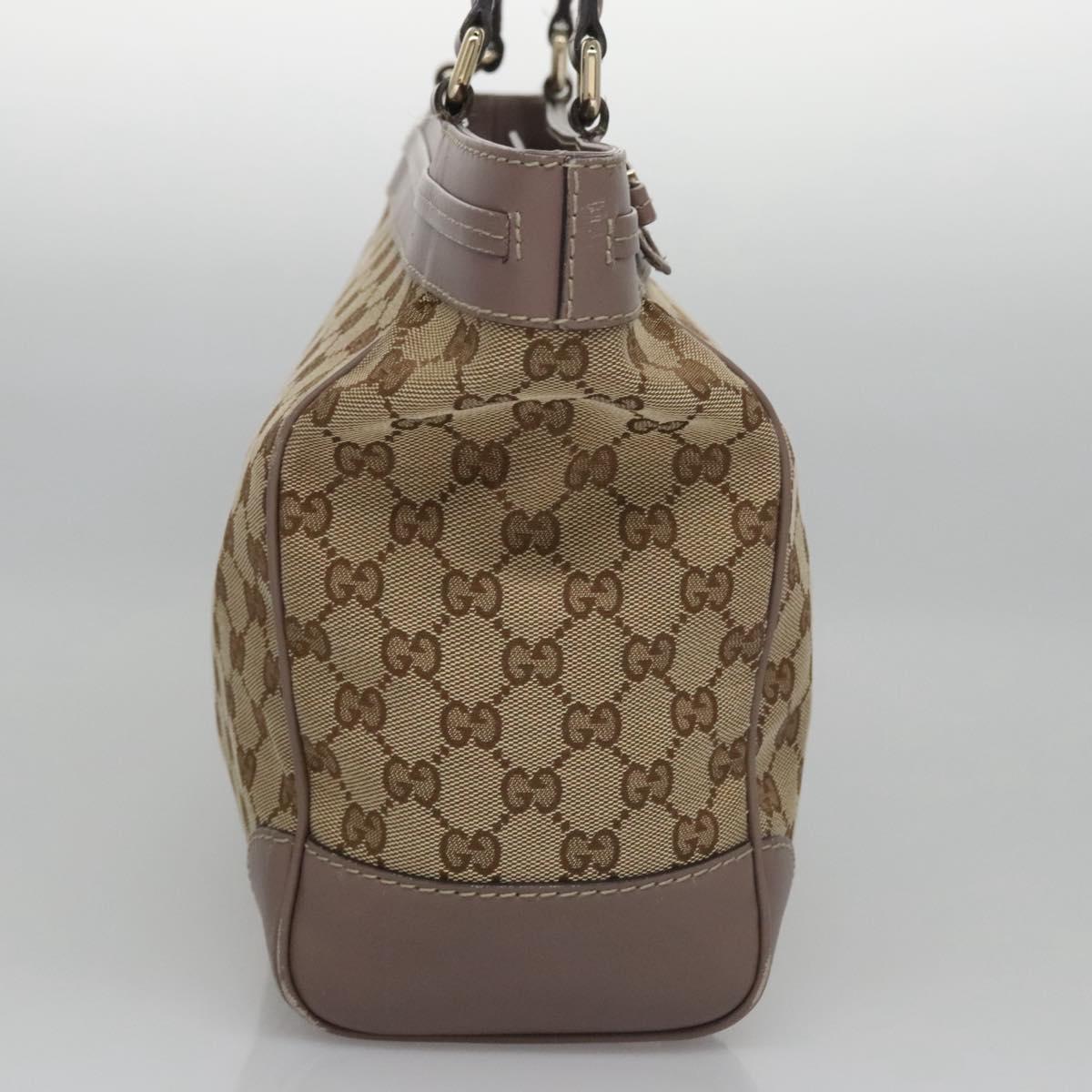 GUCCI GG Canvas Tote Bag Beige Gold 257061 Auth ep7628