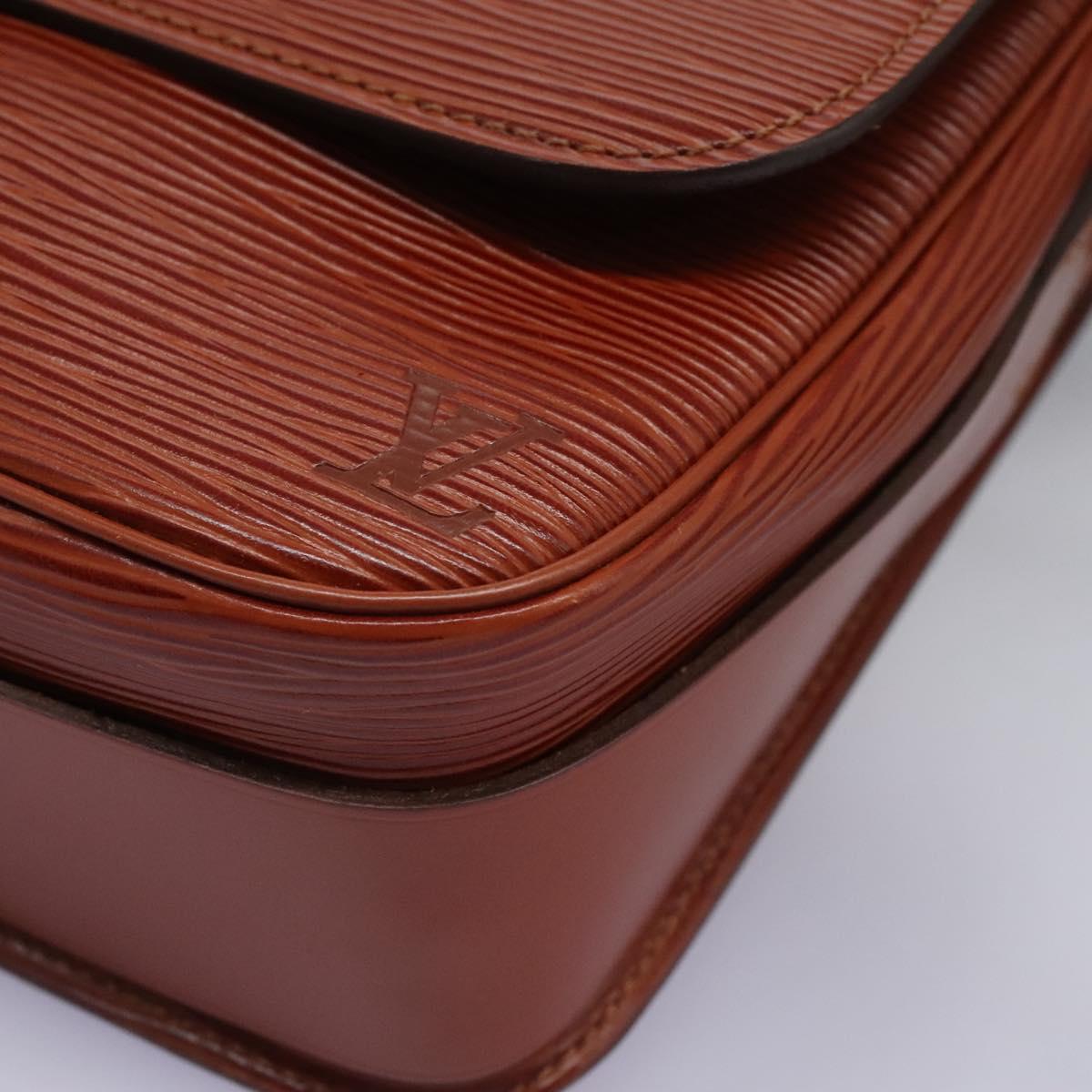 LOUIS VUITTON Epi Cartouchiere MM Shoulder Bag Brown M52243 LV Auth ep7629