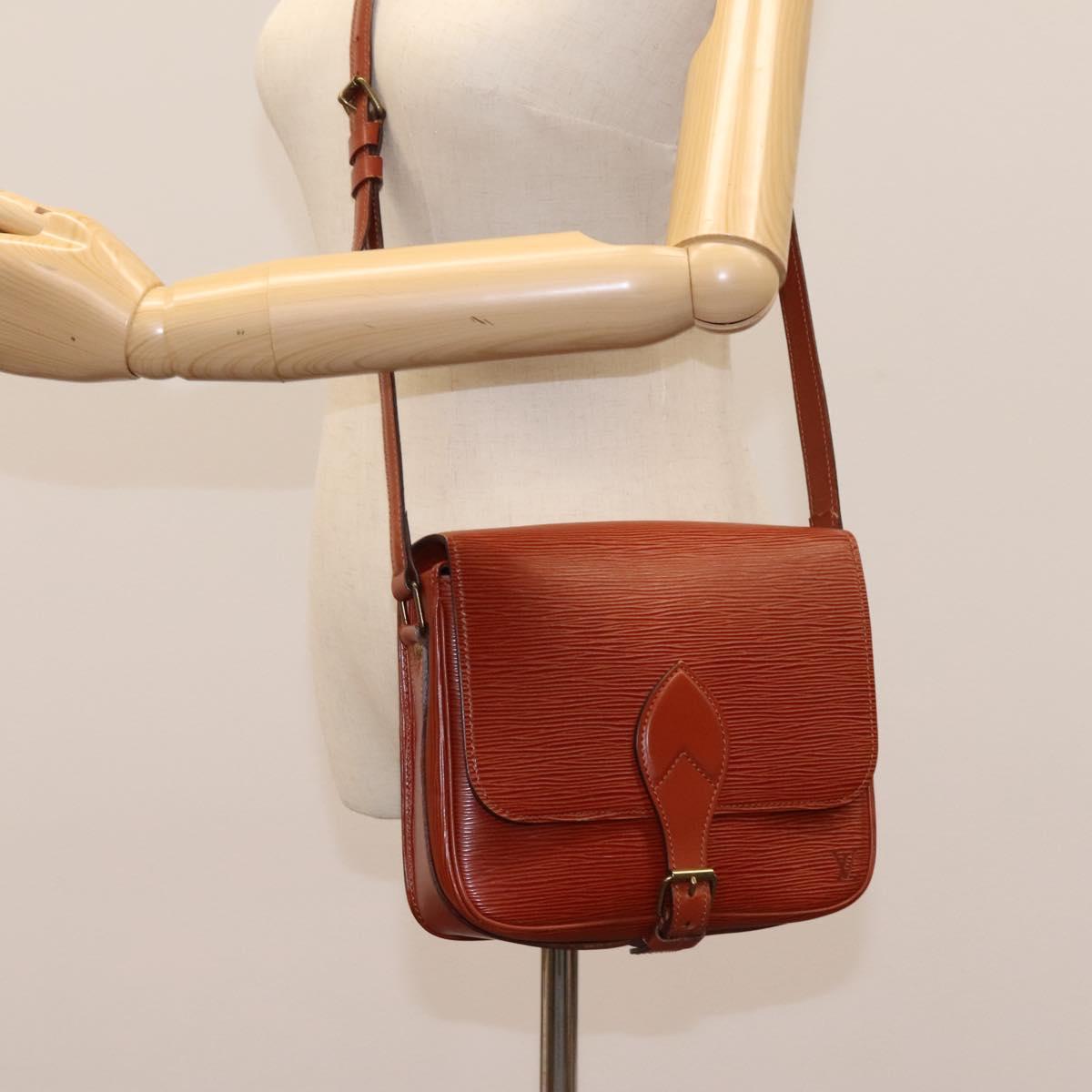LOUIS VUITTON Epi Cartouchiere MM Shoulder Bag Brown M52243 LV Auth ep7629