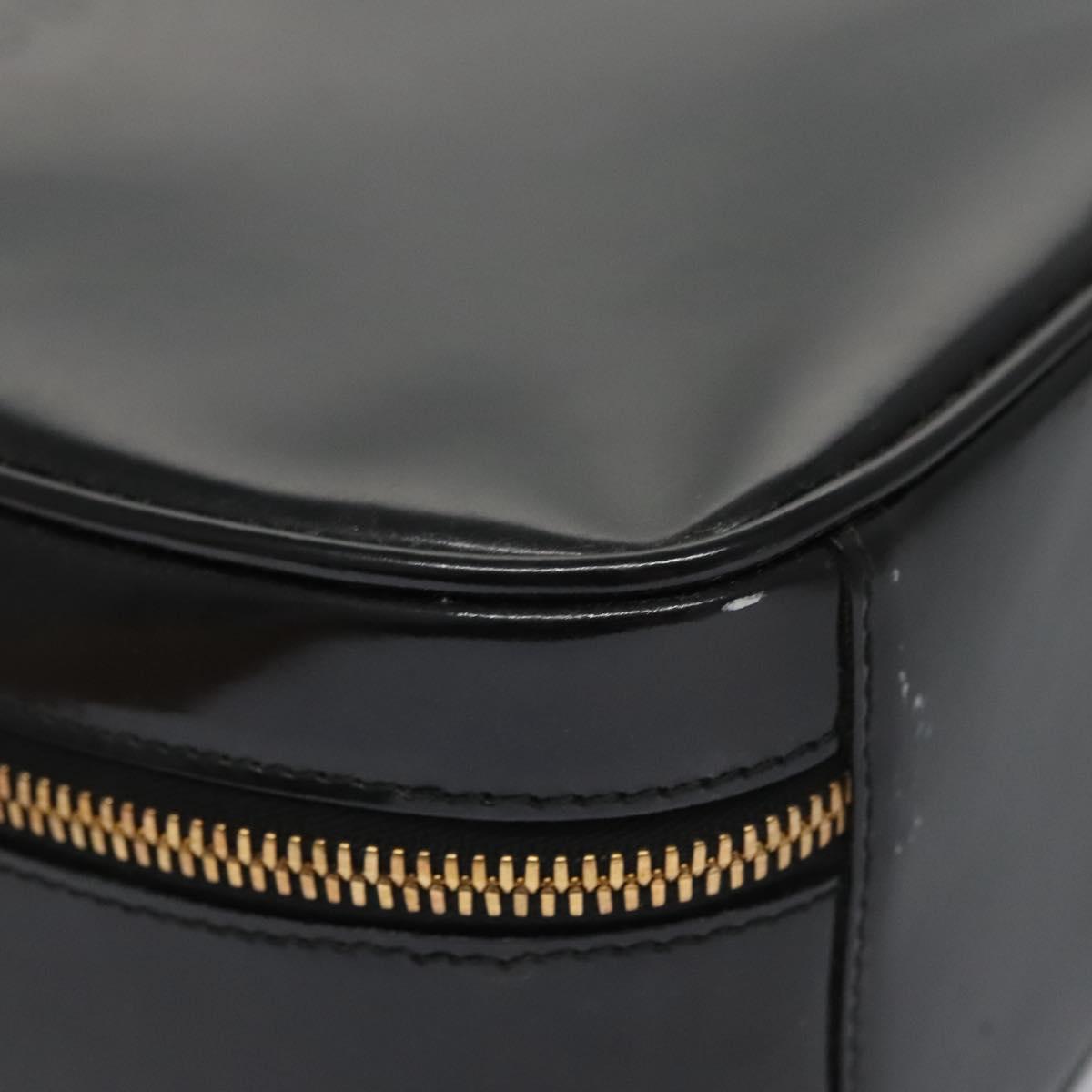 GUCCI Vanity Bamboo Pouch Enamel 2way Black 000 2040 0323 Auth ep7648