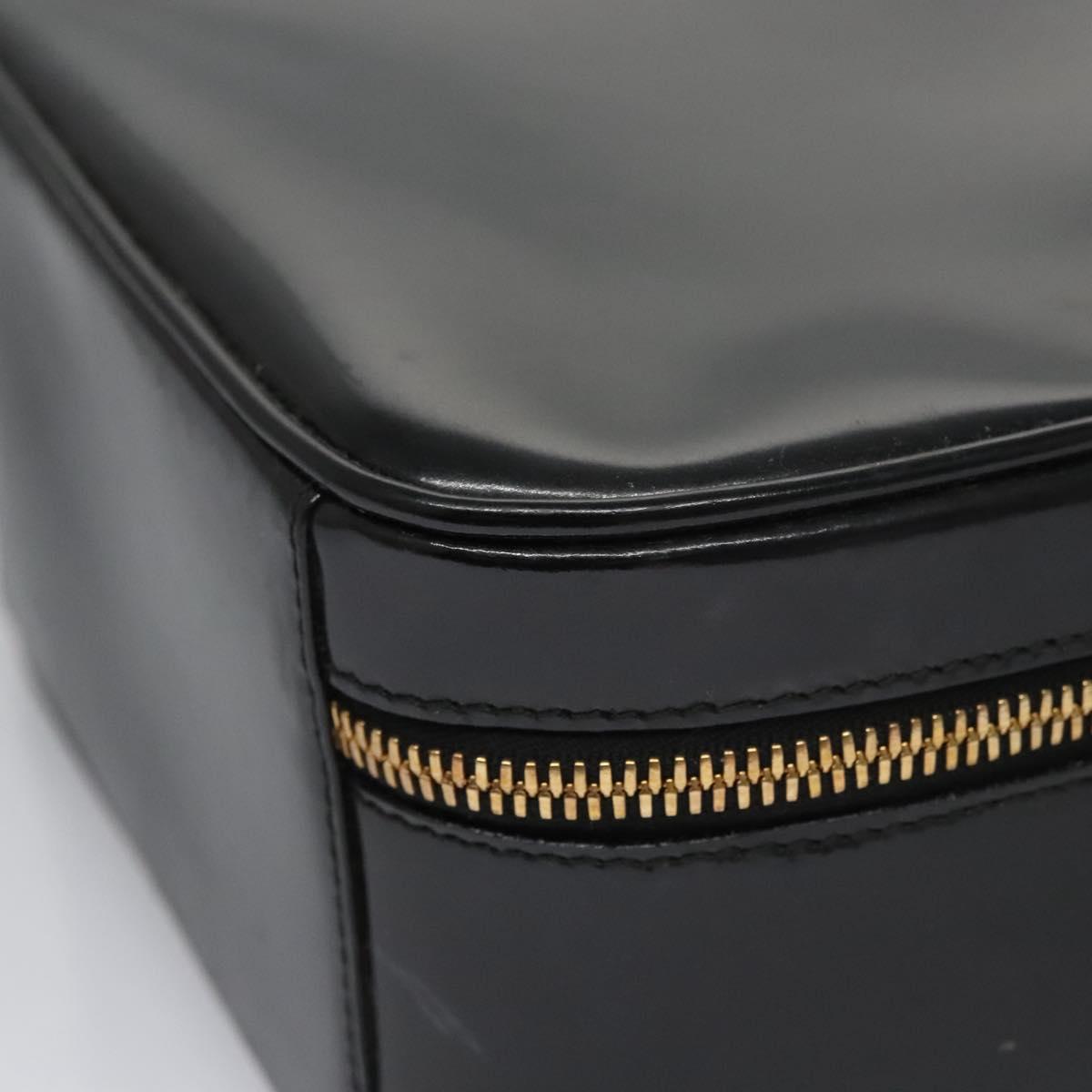 GUCCI Vanity Bamboo Pouch Enamel 2way Black 000 2040 0323 Auth ep7648