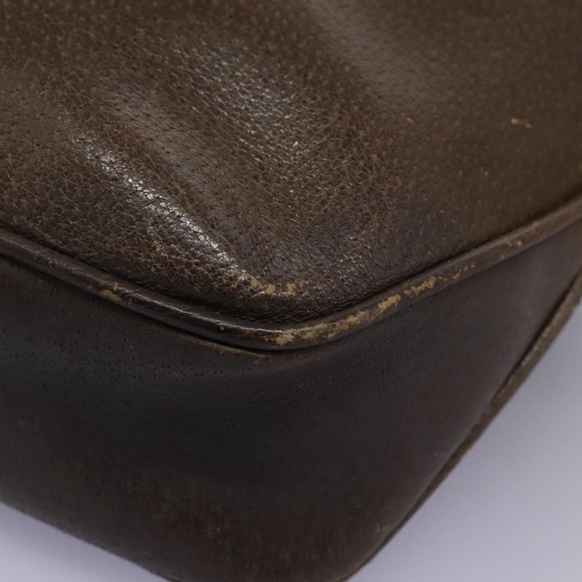 GUCCI Shoulder Bag Leather Brown Gold 001 261 1015 Auth ep7652