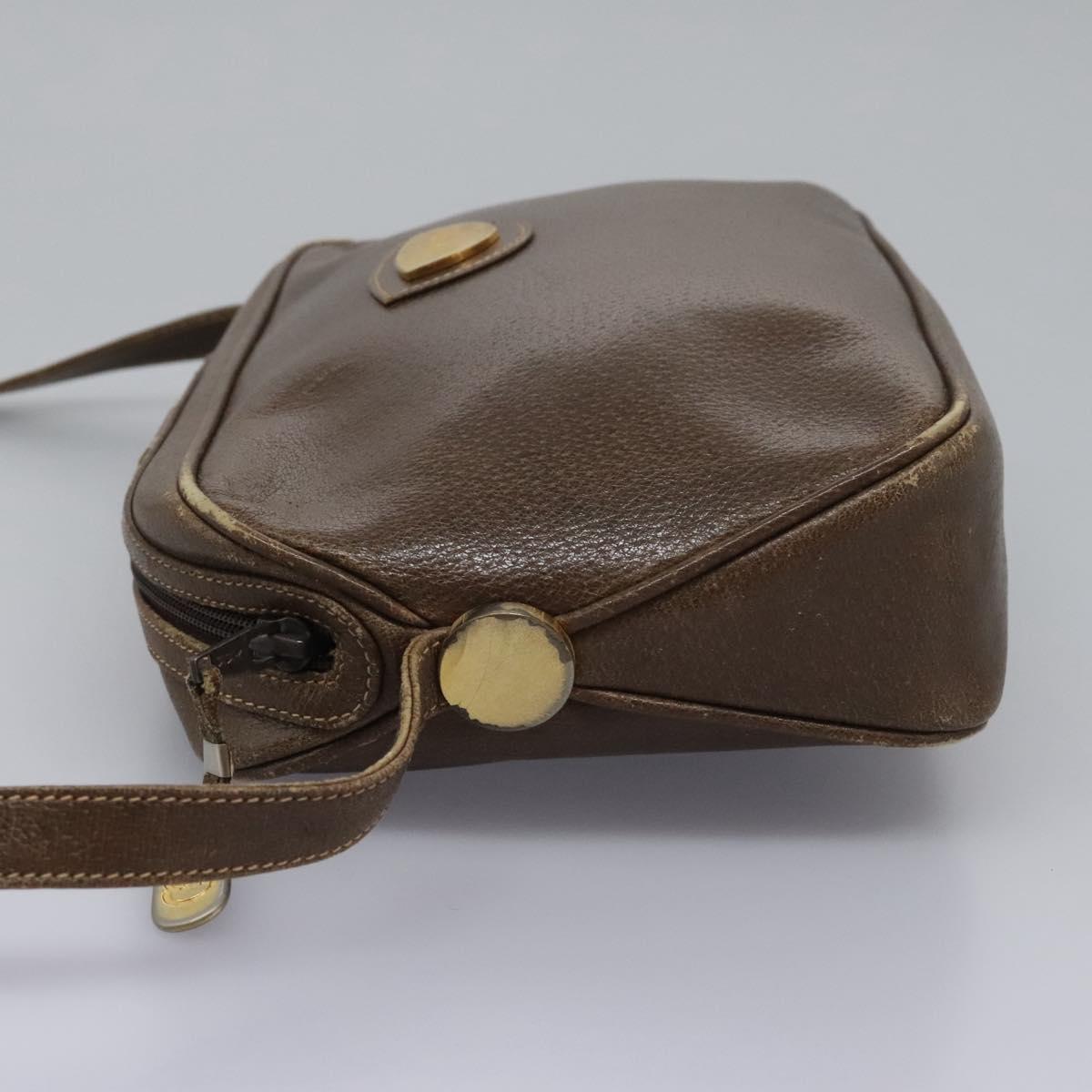 GUCCI Shoulder Bag Leather Brown Gold 001 261 1015 Auth ep7652