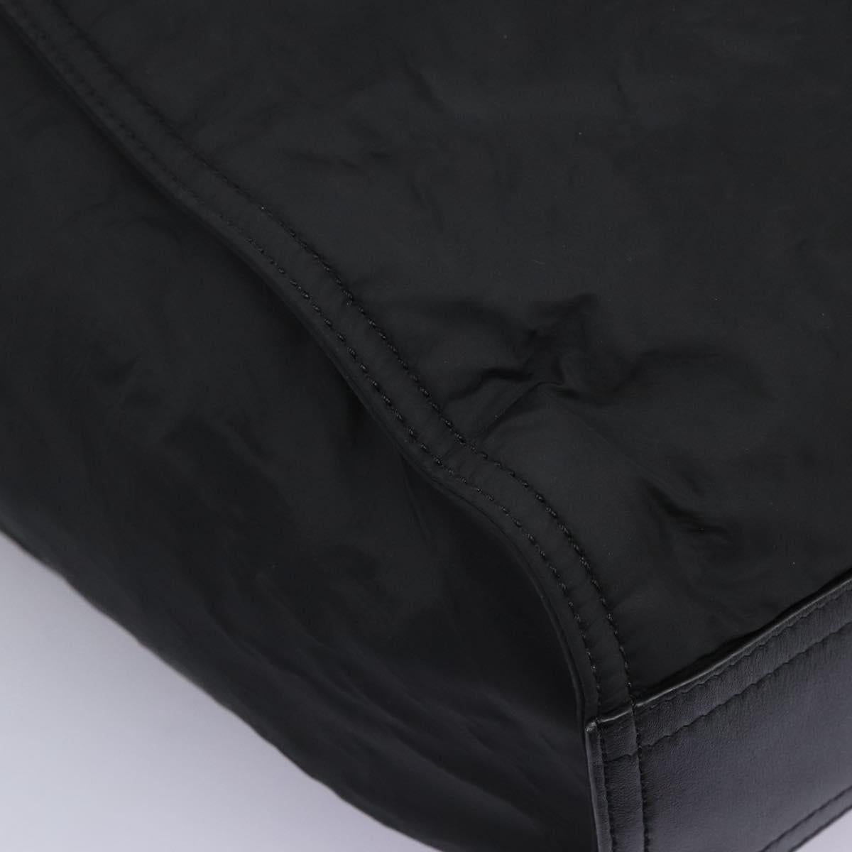 BURBERRY Nova Check Tote Bag Nylon Black Silver Auth ep7664