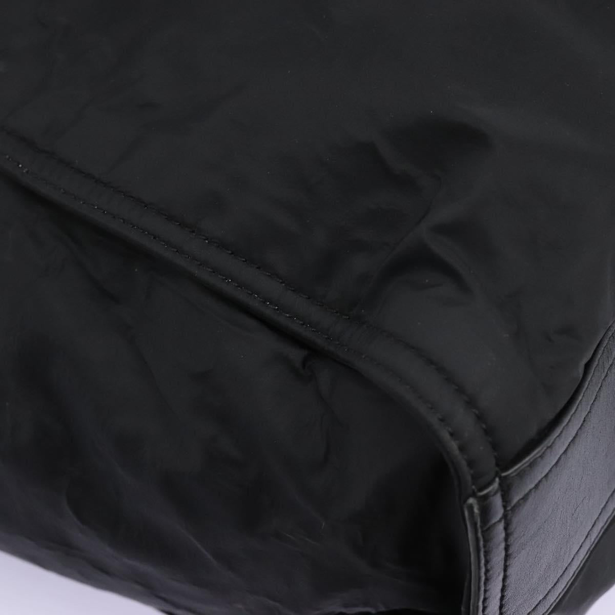 BURBERRY Nova Check Tote Bag Nylon Black Silver Auth ep7664